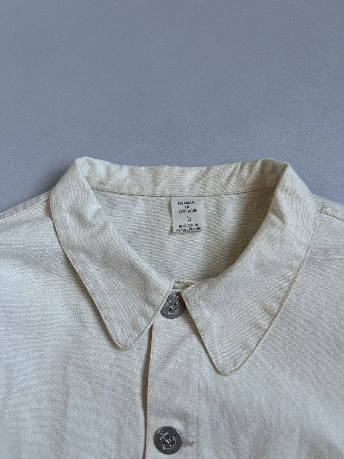 Vintage Vintage Men Ababord France Bretagne White Work Marine Jacket Size US L / EU 52-54 / 3 - 4 Thumbnail