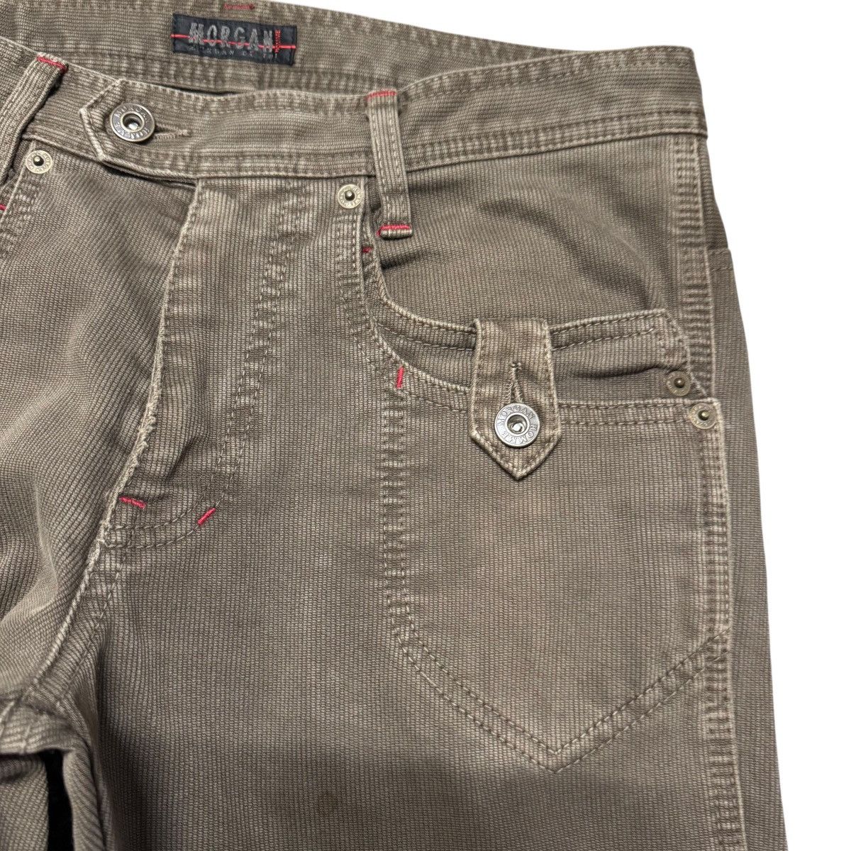 Japanese Brand Morgan Homme Brown Denim Flare Pants Size US 29 - 5 Thumbnail