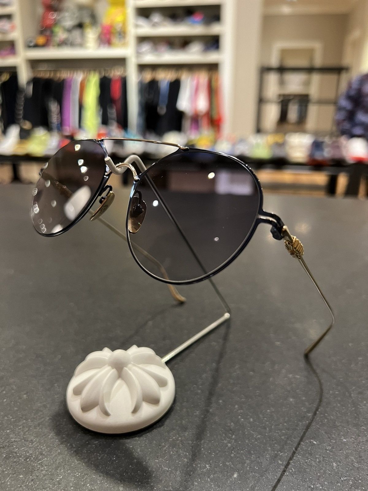 Chrome Hearts Chrome Hearts ‘Pairass’ Gold Sunglasses Size ONE SIZE - 1 Thumbnail