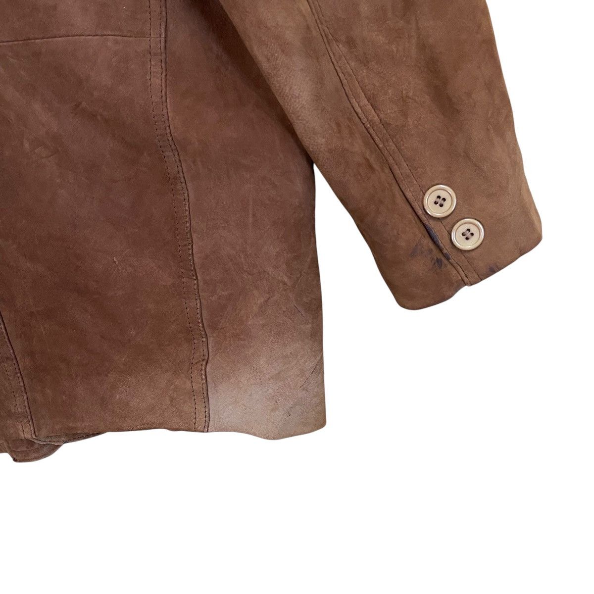 Leather Vintage Suede Leather Button Coat Jacket Size M Size US M / EU 48-50 / 2 - 11 Thumbnail