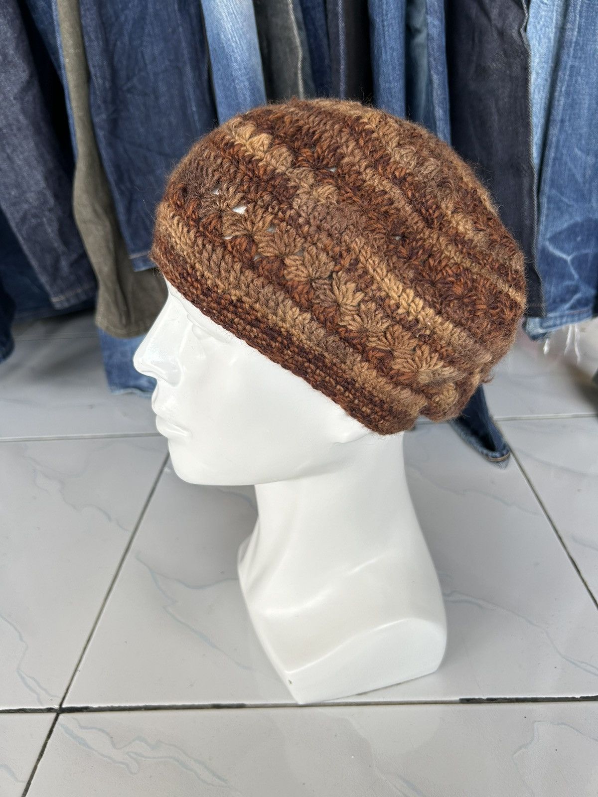 Japanese Brand × Kapital × Vintage Crochet Knitted Handmade Beanie Hats Size ONE SIZE - 3 Thumbnail