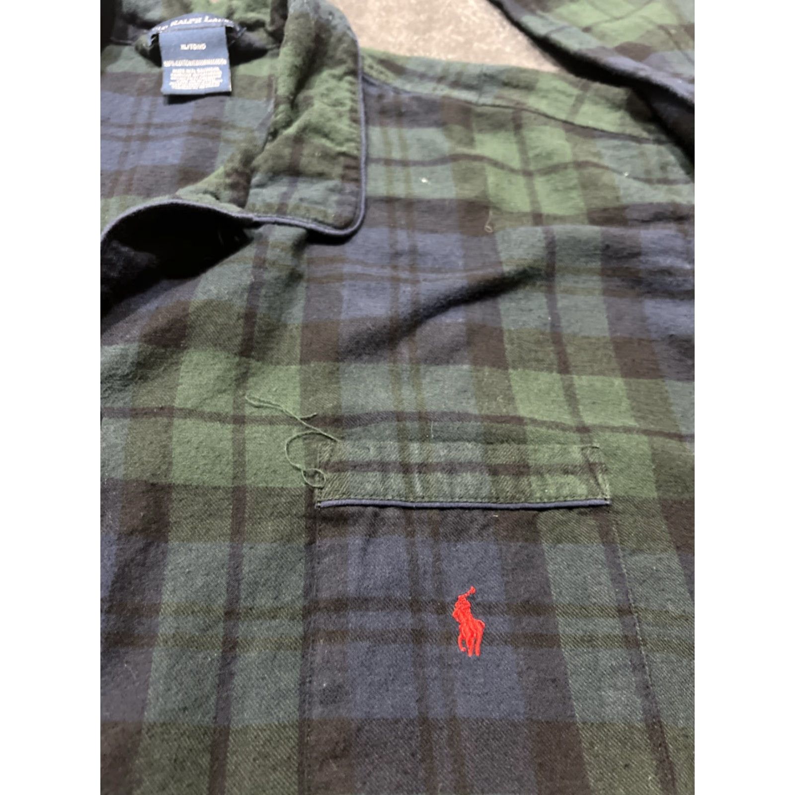 Polo Ralph Lauren Polo Ralph Lauren Pajama Top Shirt Mens XL Blackwatch Plaid Button Up Pocket Pony Size US XL / EU 56 / 4 - 3 Thumbnail
