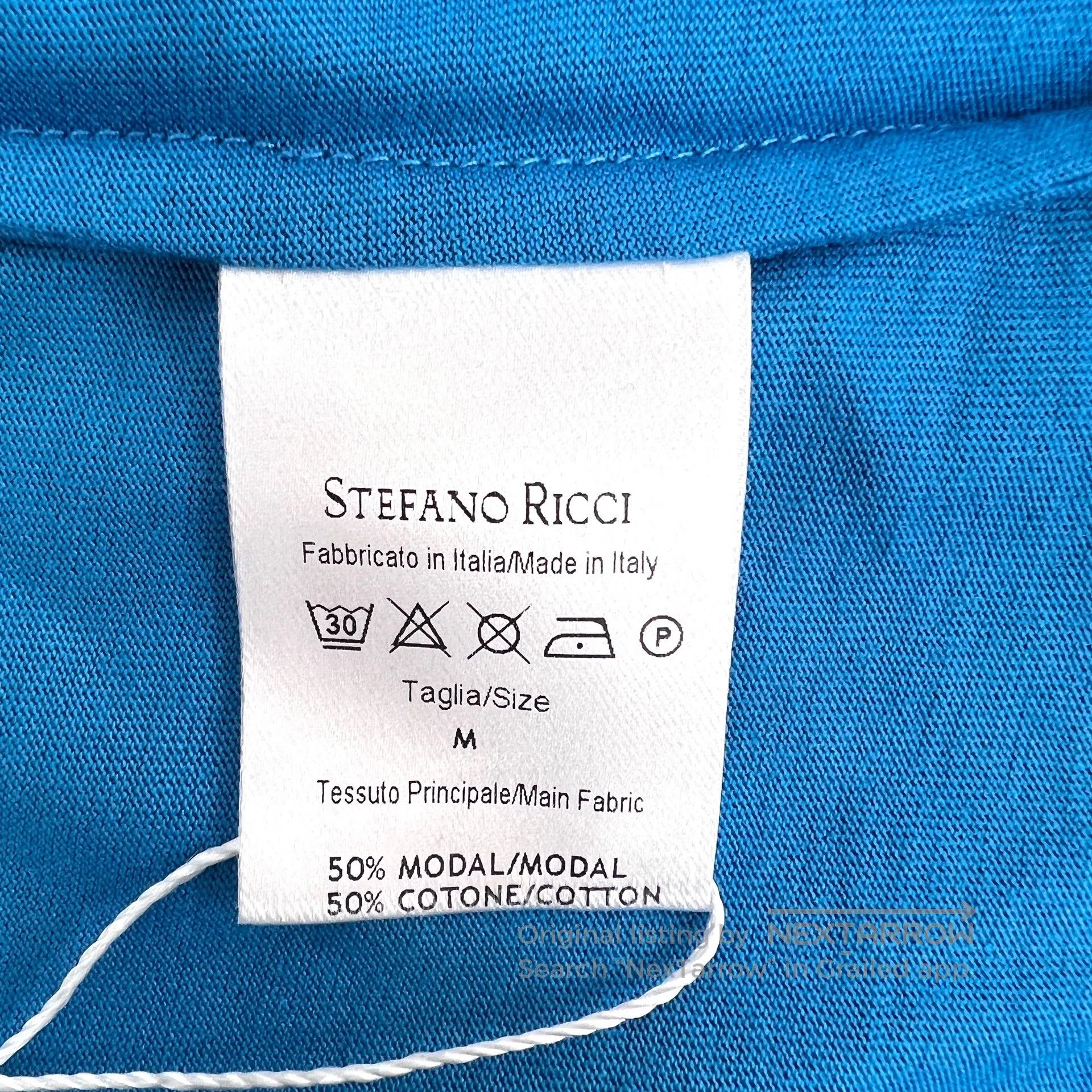 Stefano Ricci Stefano Ricci Blue Eagle Logo Embroidered Cotton Round Nec Size US M / EU 48-50 / 2 - 9 Thumbnail