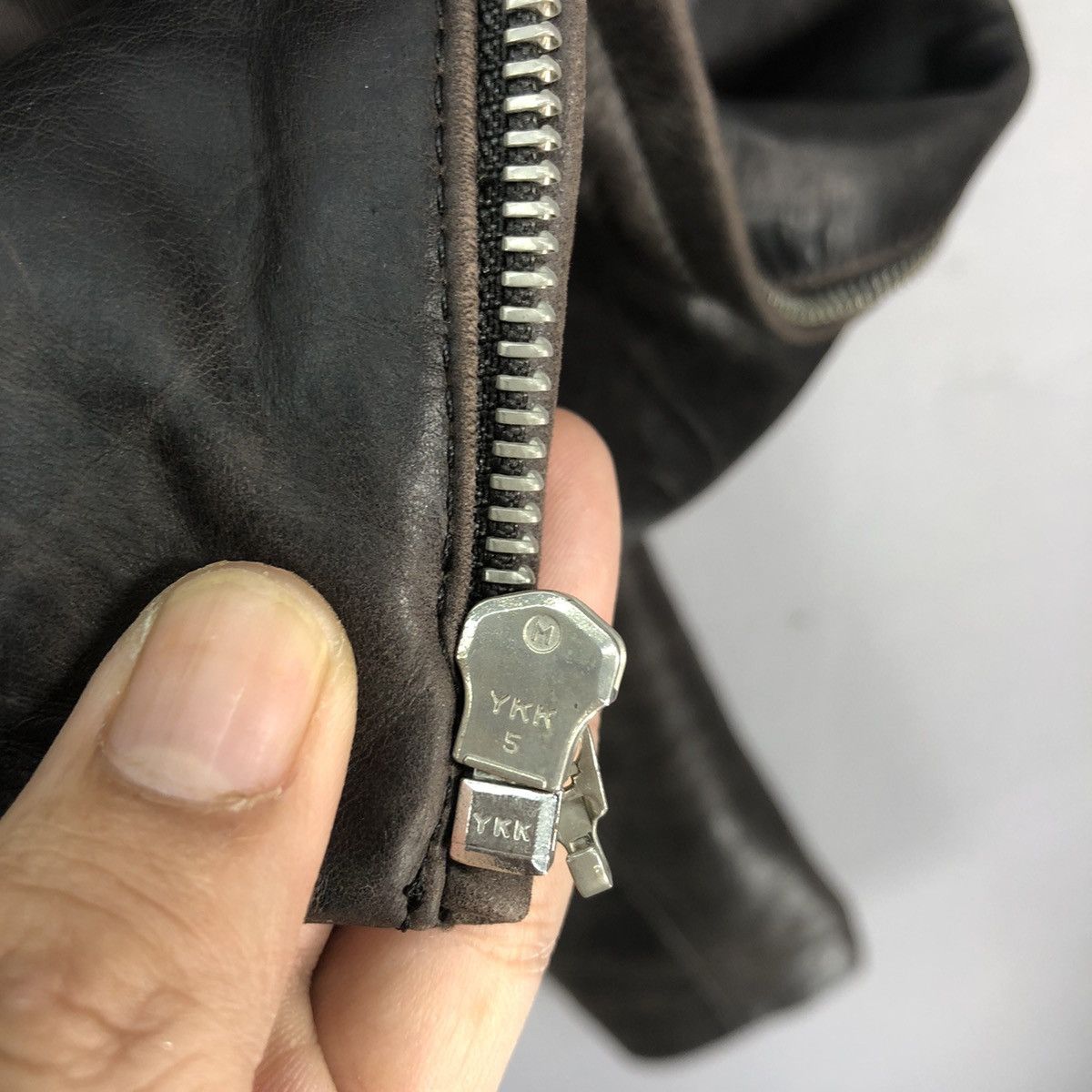 Japanese Brand 🇯🇵 Y. Fukuyama Asymmetrical Cowhide Leather Jacket Size S / US 4 / IT 40 - 5 Thumbnail