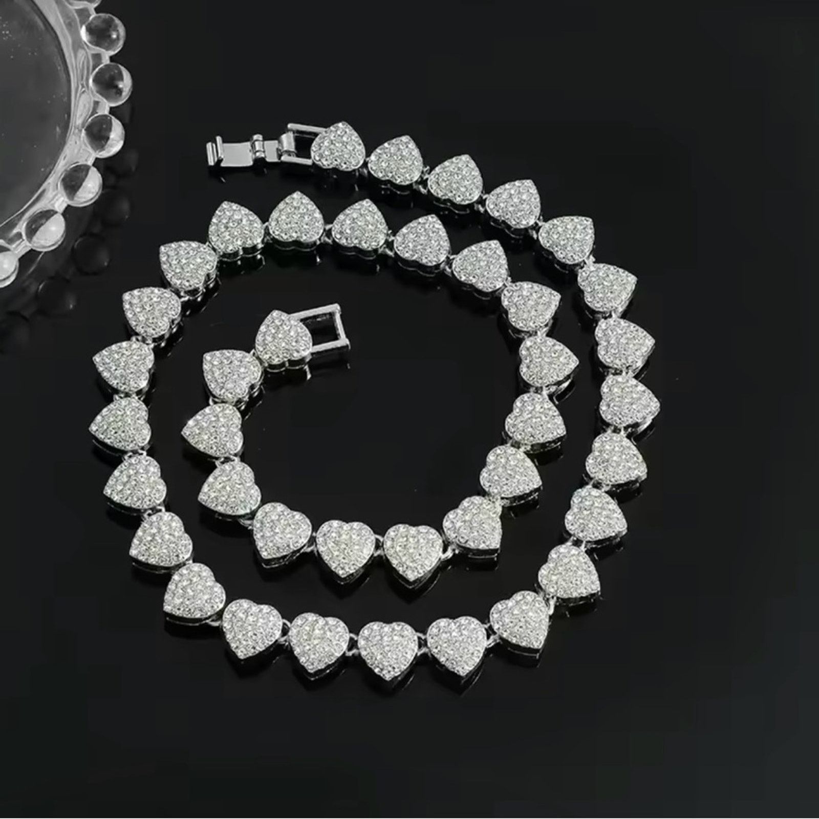 Other Heart Shape Cubin Chain Necklace Iced Out Men Jewelry 18” Size ONE SIZE - 2 Thumbnail