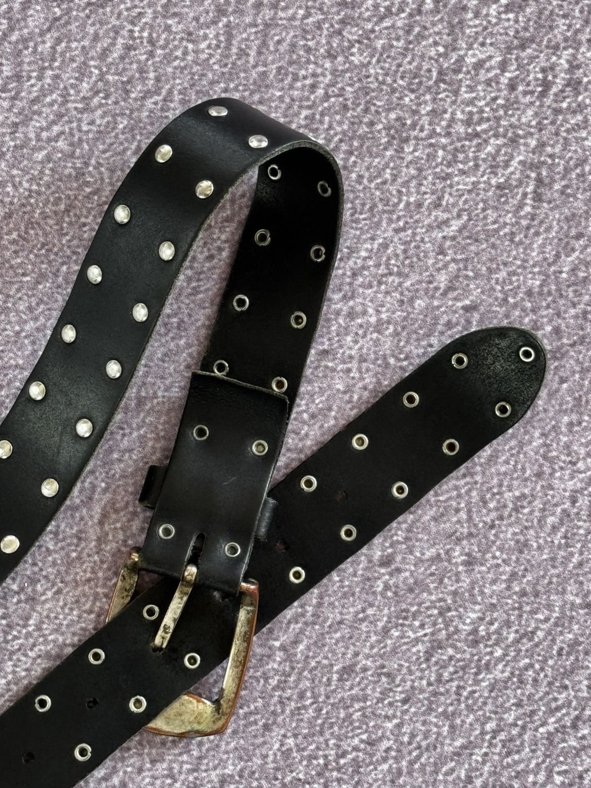 Japanese Brand Vintage Leather Punk Studded Belt Rick Owens Style Size ONE SIZE - 9 Thumbnail