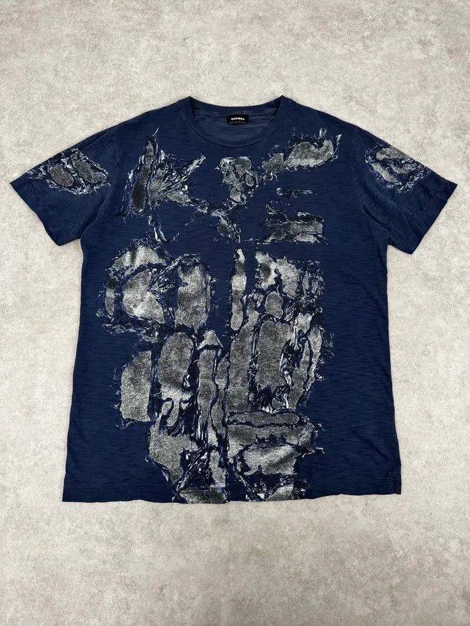 Diesel Diesel Navy Bacteria Graphic Print T-Shirt Size US M / EU 48-50 / 2 - 1 Thumbnail