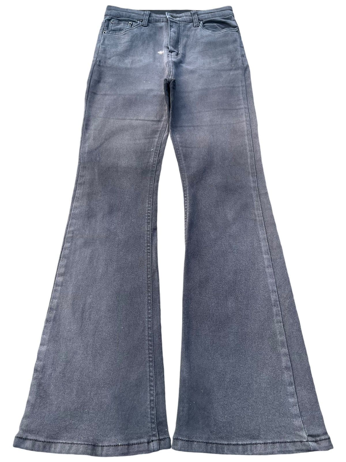 Japanese Brand Vintage Y2K High Street Black Washed High Rise Flare Jeans Size 26" / US 2 / IT 38 - 1 Thumbnail