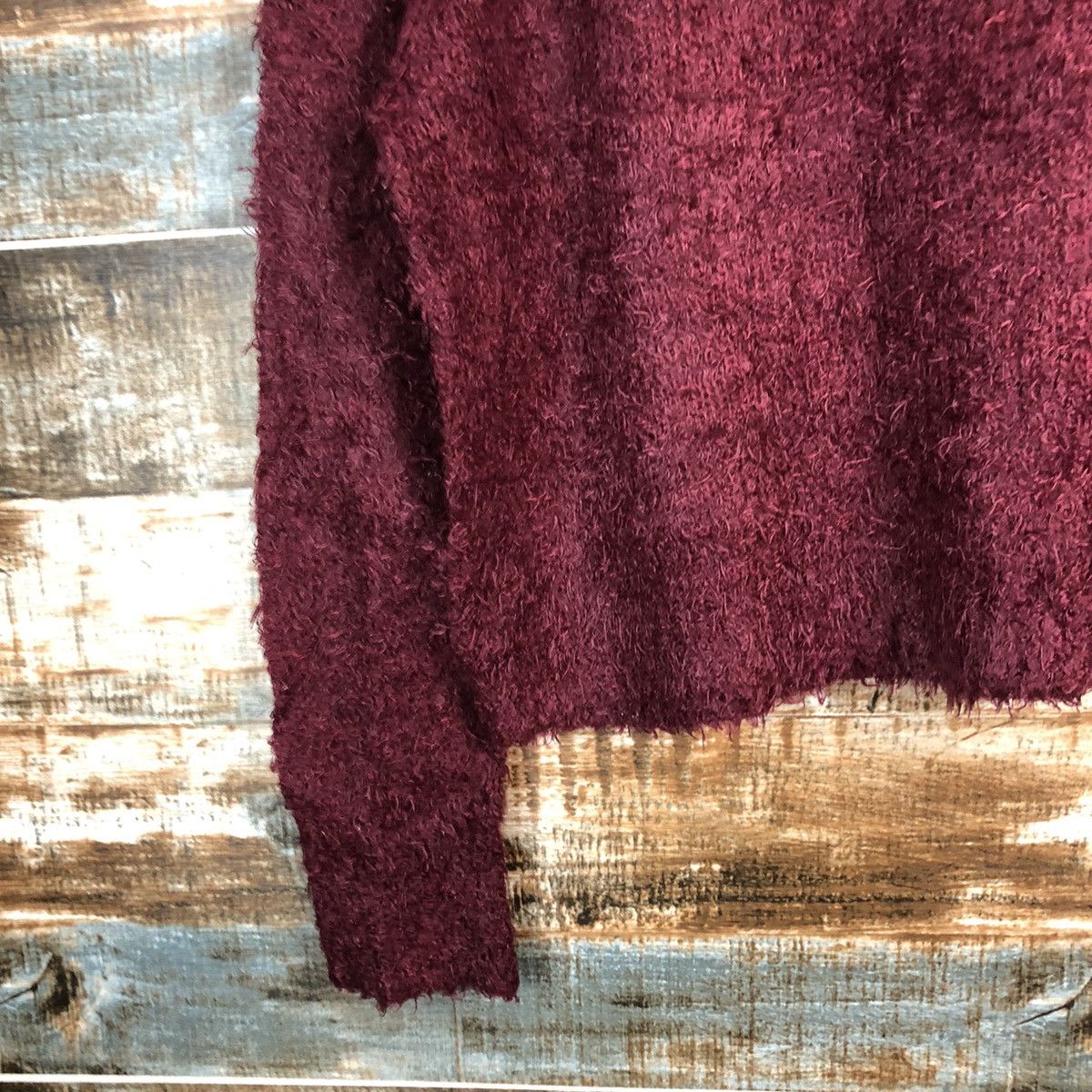 GU × Homespun Knitwear GU Maroon Knitwear crop top shaggy #A1672 Size L / US 10 / IT 46 - 7 Thumbnail