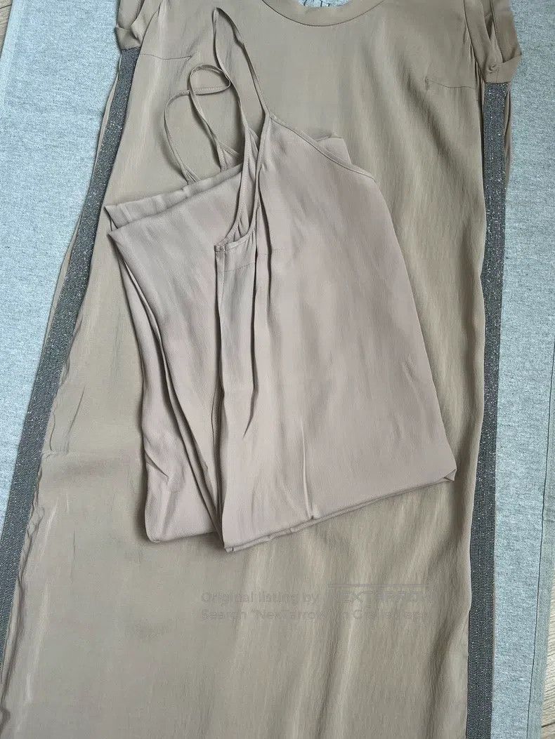Brunello Cucinelli Brunello Cucinelli Silk Beaded Dress Two-Piece Set Size M / US 6-8 / IT 42-44 - 4 Thumbnail