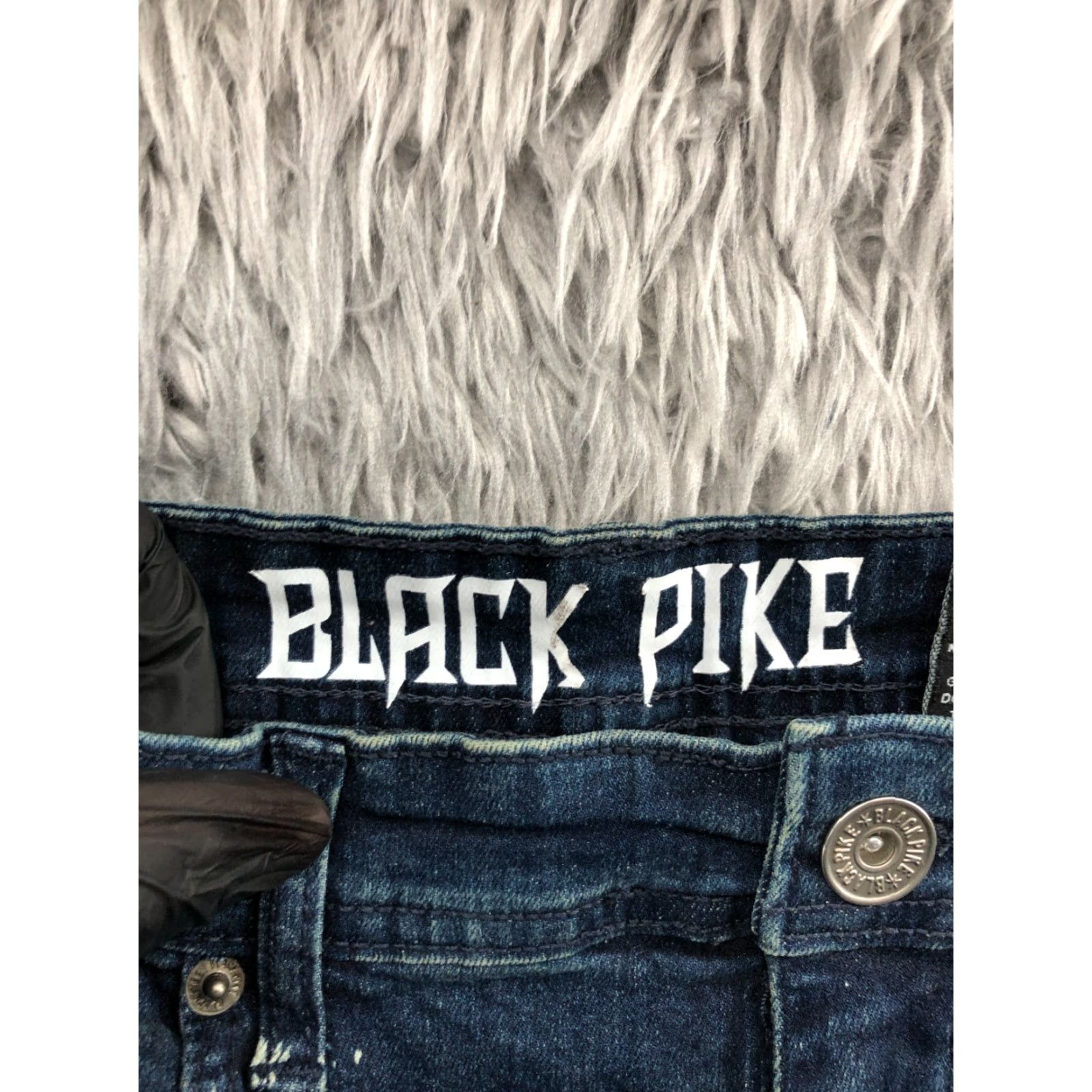 Vintage Black Pike Jeans Slim Tapered 34x32 Mens Blue Denim 5-Pocket Style Slim Regular Size US 34 / EU 50 - 7 Thumbnail
