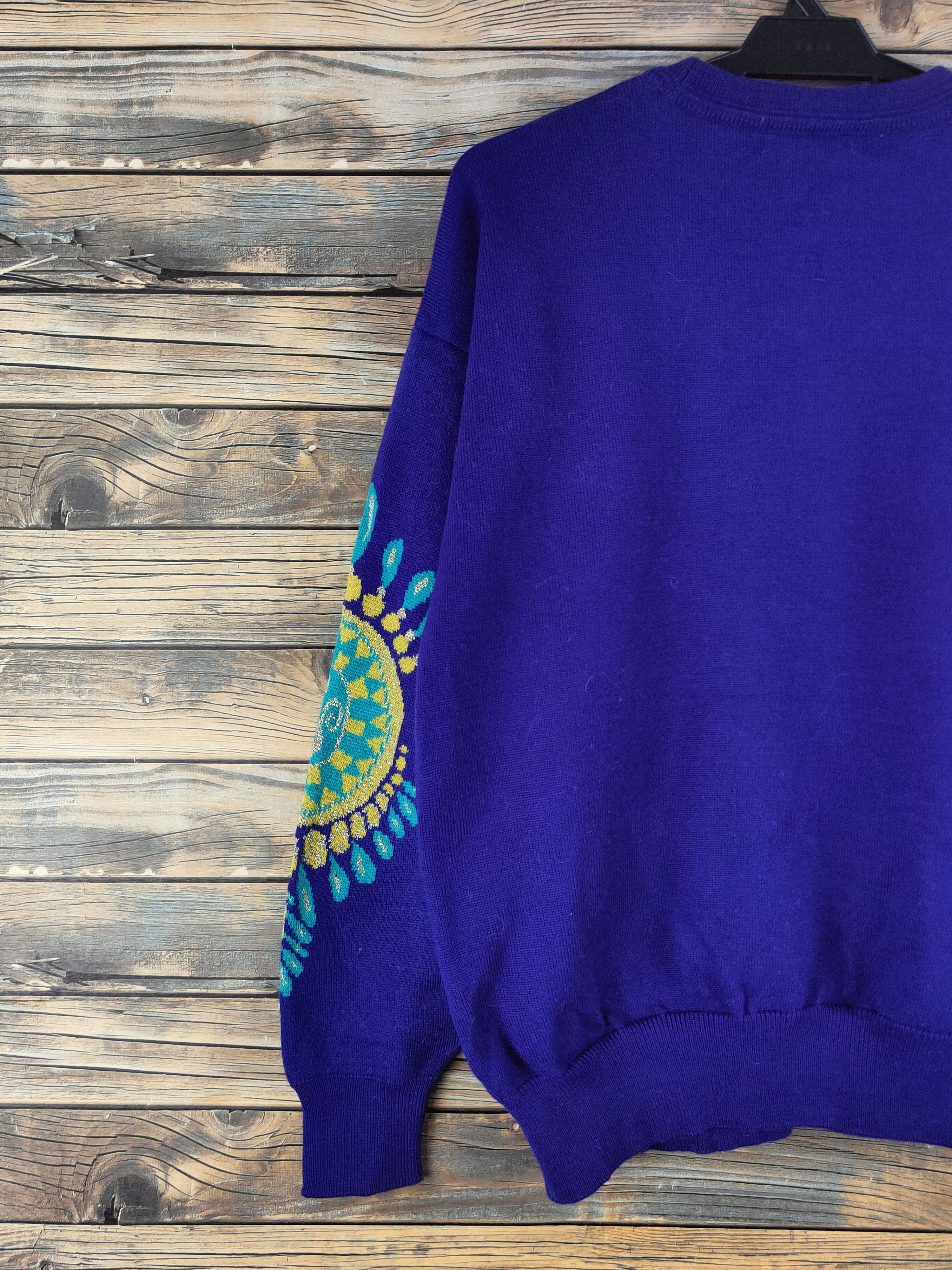 Japanese Brand DL St.Torosa Purple Red Knitwear Sweatshirts #46-384 Size L / US 10 / IT 46 - 9 Thumbnail
