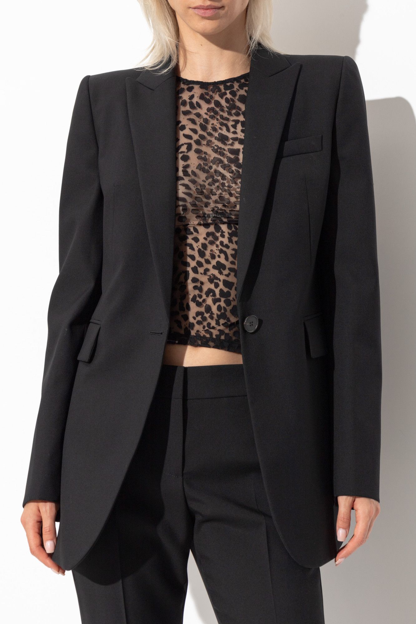 Alexander McQueen o1s22i1n1024 Gabardine Jacket in Black Size S / US 4 / IT 40 - 3 Thumbnail