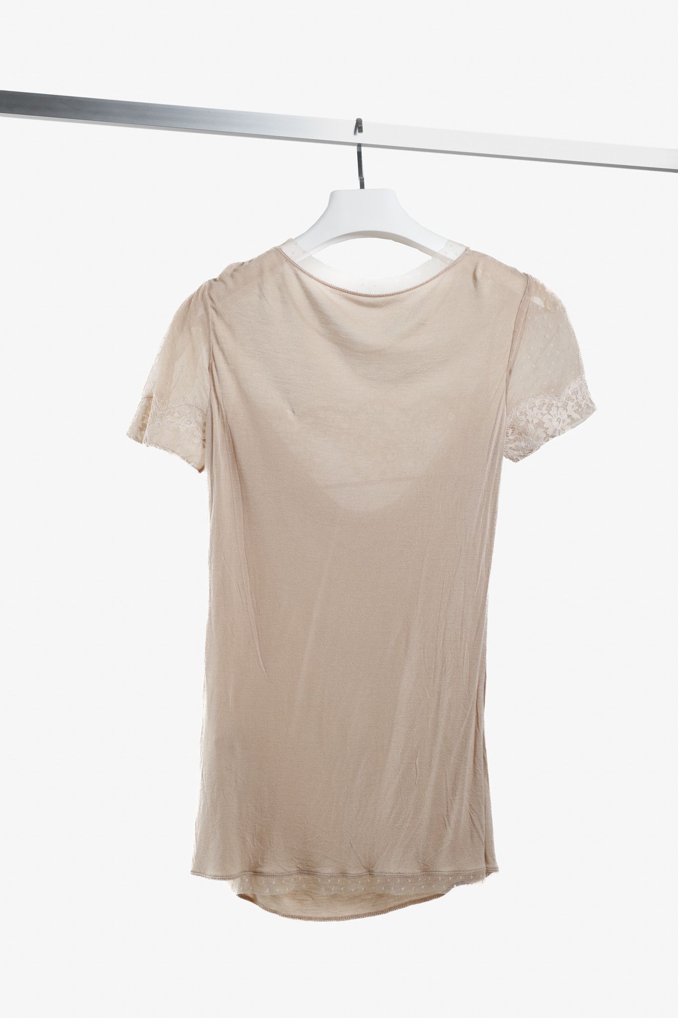 Valentino Valentino Pale Pink Lace Tee Size L / US 10 / IT 46 - 2 Thumbnail