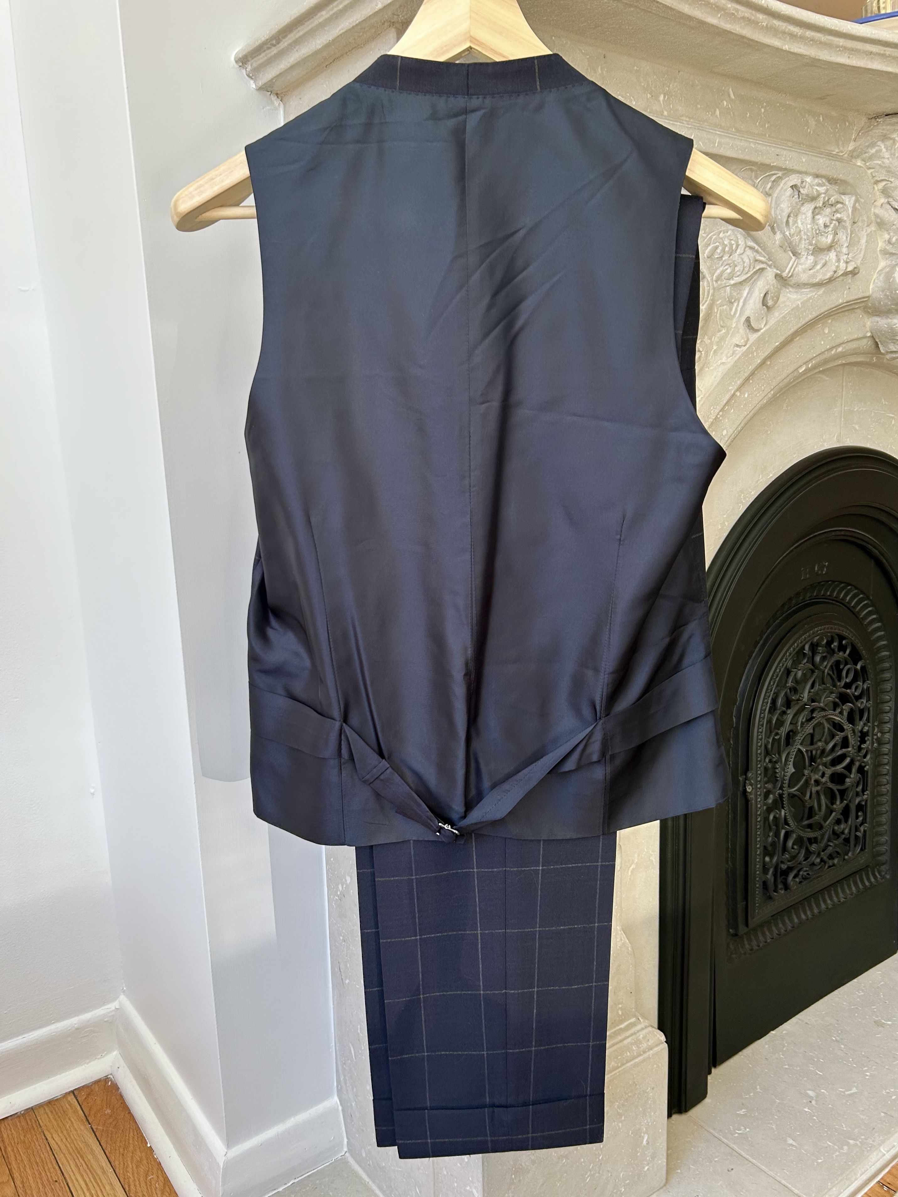 Tom Ford Tom Ford Navy Blue Windowpane Spencer 3-Piece Suit Size 36R Size 36R - 8 Thumbnail