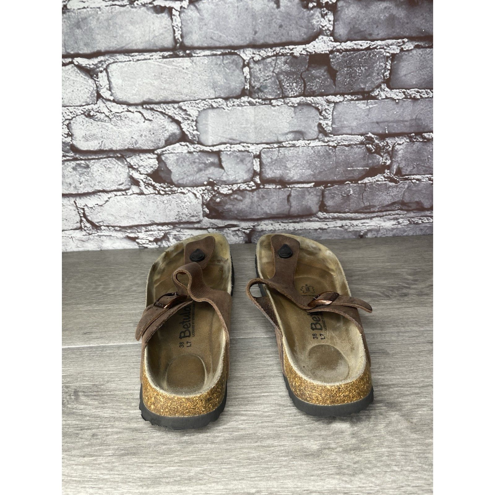 Birkenstock Betula Birkenstock Gizeh Brown Leather Cork Thong Sandals Wo Size US 8 / IT 38 - 5 Thumbnail