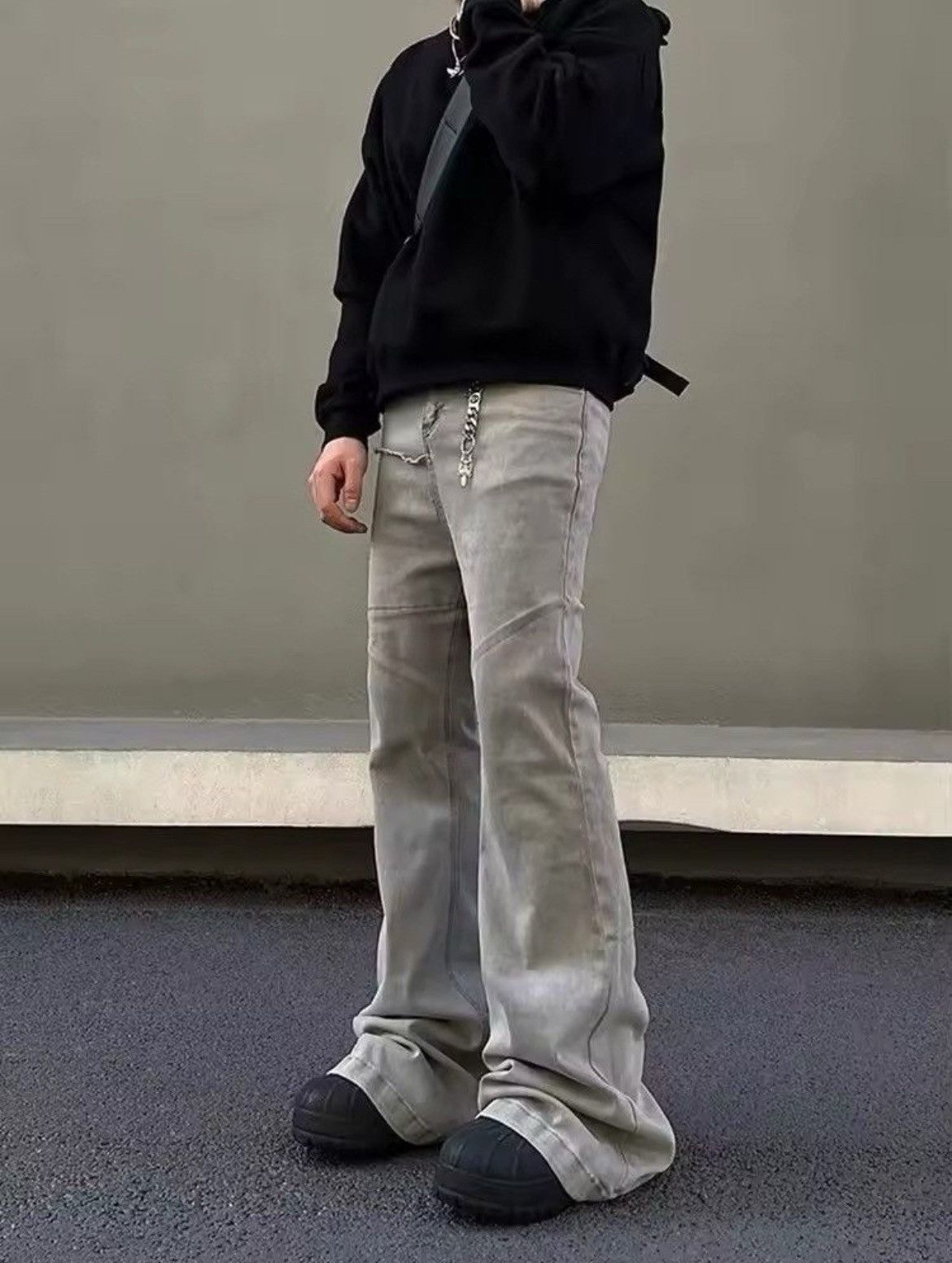 Denime × Japanese Brand Y2K Fashion Baggy Stacked Flare Jeans Pants Size US 31 - 7 Thumbnail