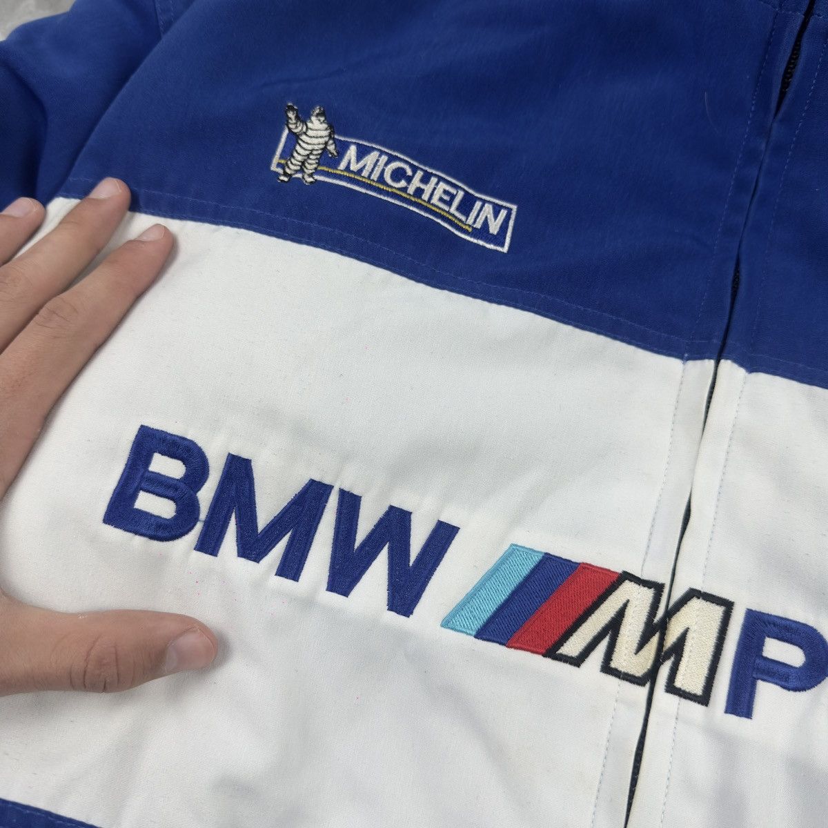 BMW Vintage BMW M Power Michelin Castrol BBS Blue Bomber Jacket Size US XL / EU 56 / 4 - 5 Thumbnail
