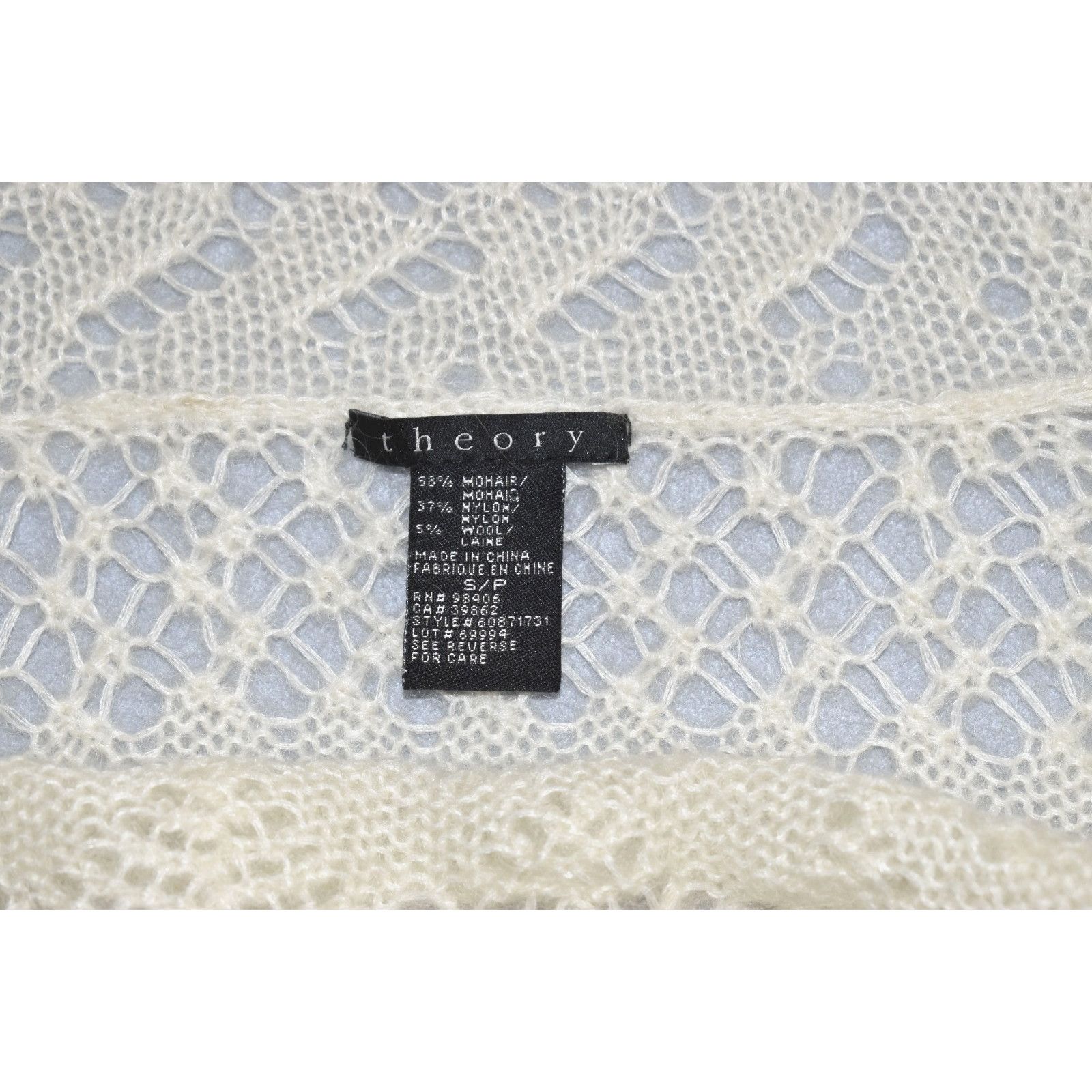 Theory THEORY Cream Mohair Blend Cowl Neck Knit Sweater Sz S Size S / US 4 / IT 40 - 5 Thumbnail