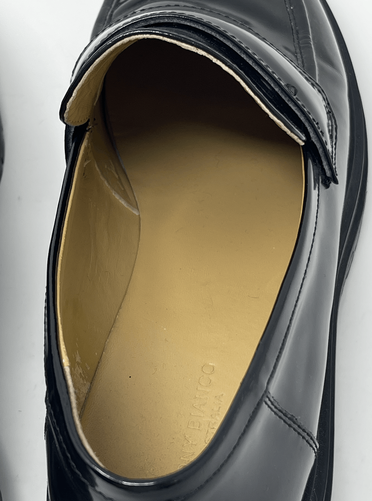 Tony Bianco Black Patent Leather Chunky Loafers Size 10