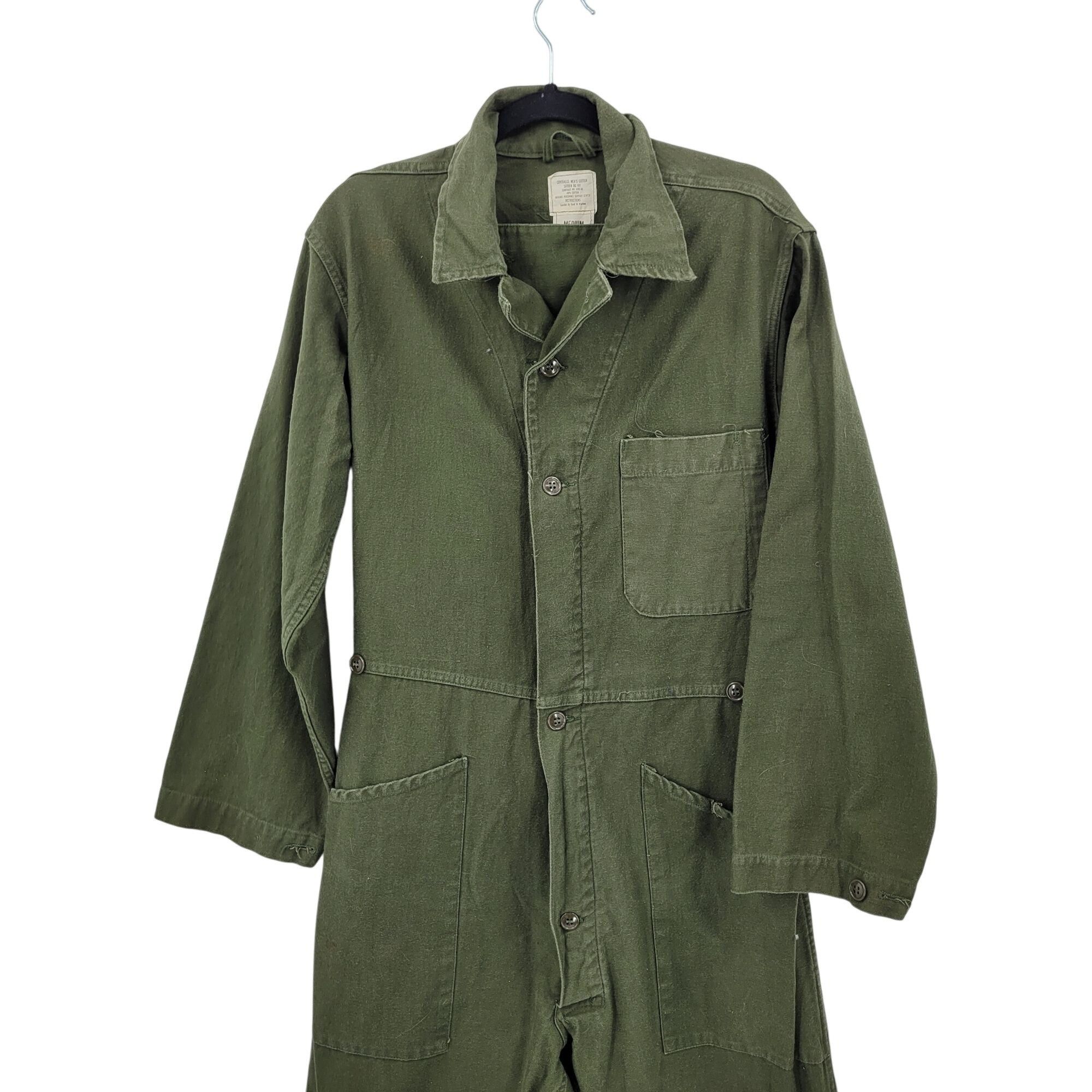 Vintage Vintage US Army OG-107 Cotton Sateen Coveralls M Army Green Size US 36 / EU 52 - 5 Thumbnail