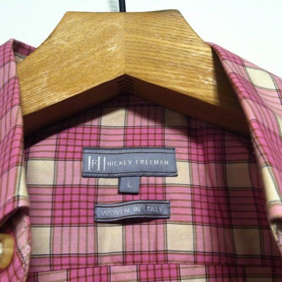 Hickey Freeman HICKEY FREEMAN MENS PINK COTTON CASUAL SHIRT SIZE: L Size US L / EU 52-54 / 3 - 6 Thumbnail