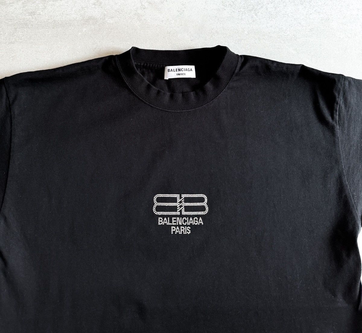 Balenciaga Balenciaga crystals sequence BB logo t-shirt black unisex Size S / US 4 / IT 40 - 4 Thumbnail