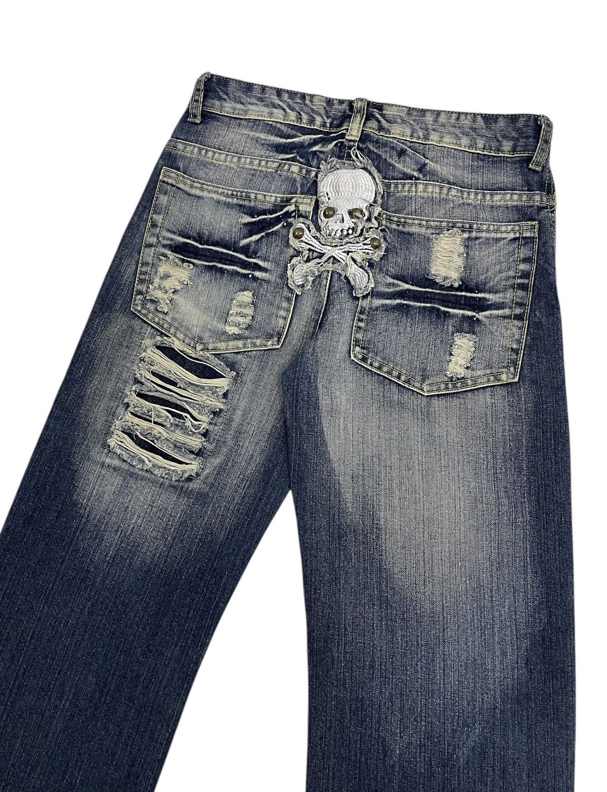 Hysteric Glamour × Japanese Brand × PPFM 25Energy Japan Skull Distressed Jeans Size US 29 - 1 Thumbnail