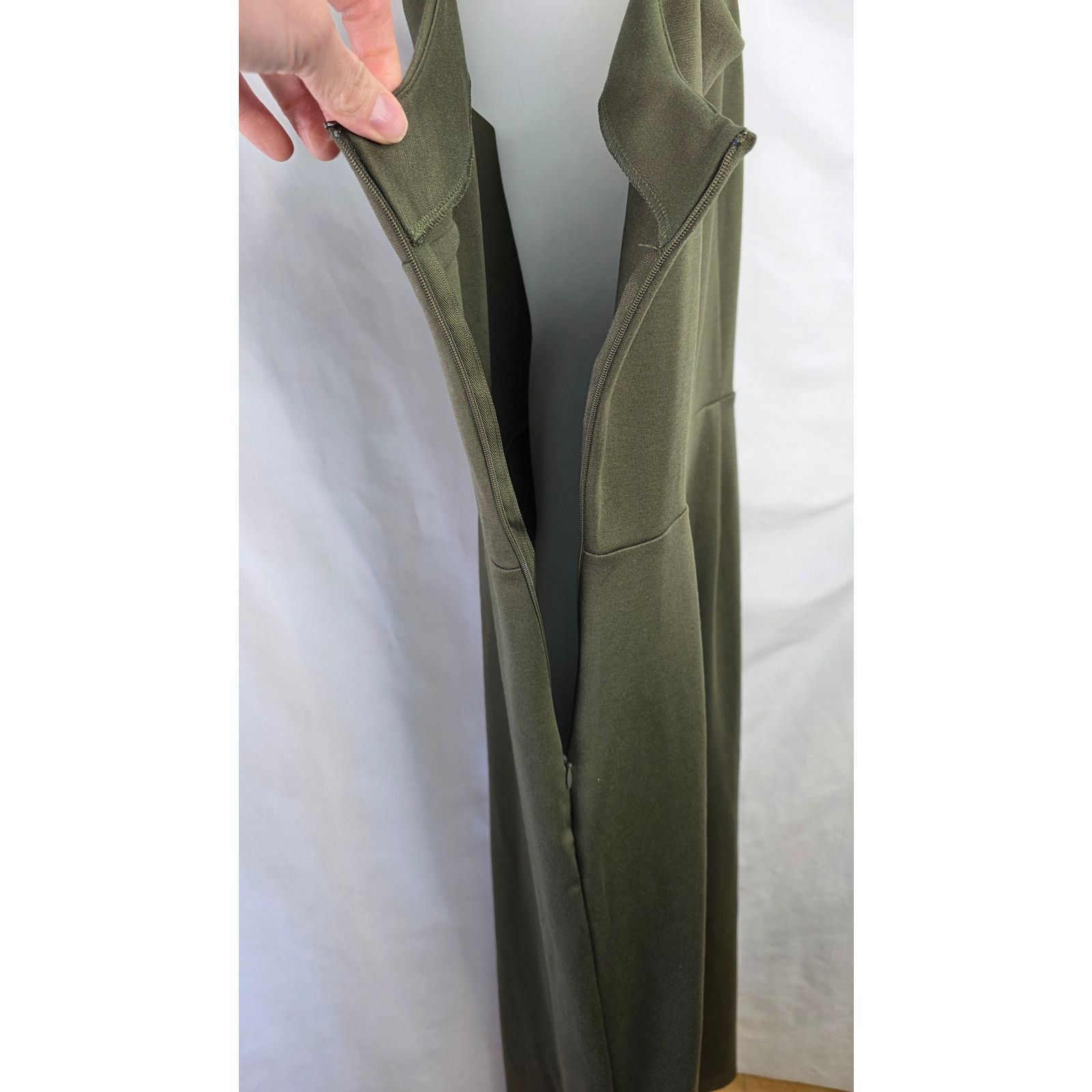 Gap GAP Olive Green Sleeveless Wide Leg Jumpsuit Square Neck Size L / US 10 / IT 46 - 3 Thumbnail