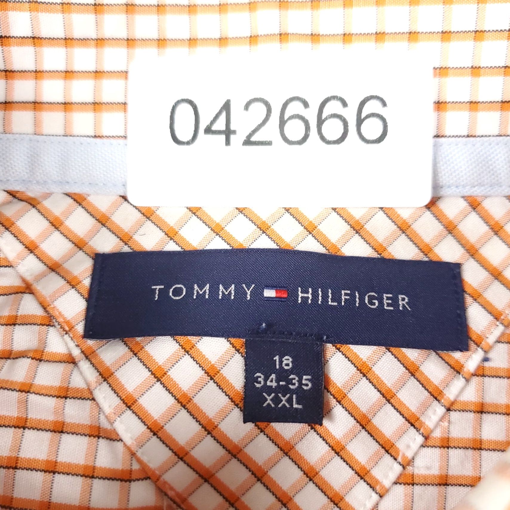Tommy Hilfiger Tommy Hilfiger Shirt Mens 2XL Orange Check Casual Button Up Long Sleeve Size US XXL / EU 58 / 5 - 8 Thumbnail