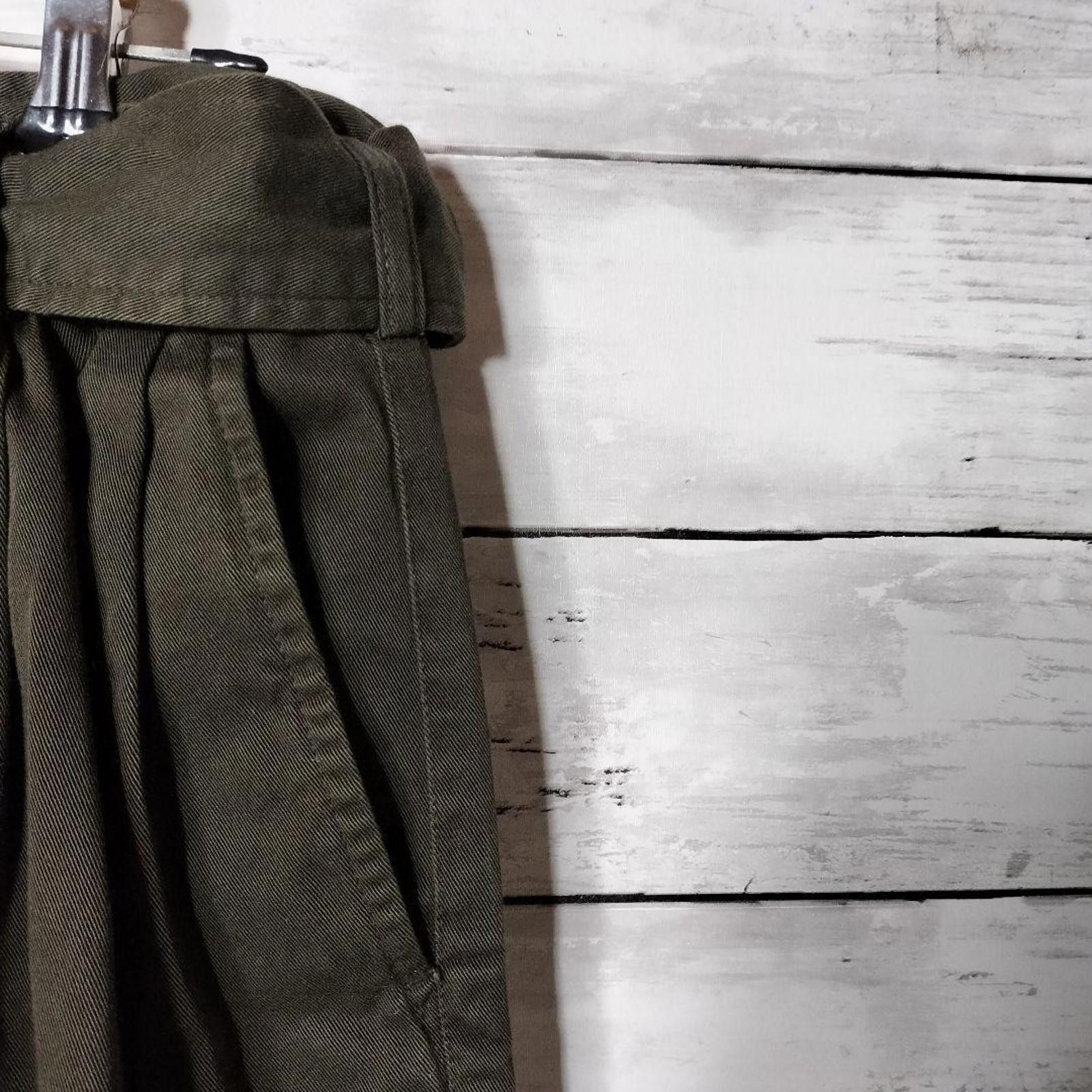 Uniqlo Dries Van Noten - Olive Green Belted Midi Skirt Size 32" / US 10 / IT 46 - 3 Thumbnail