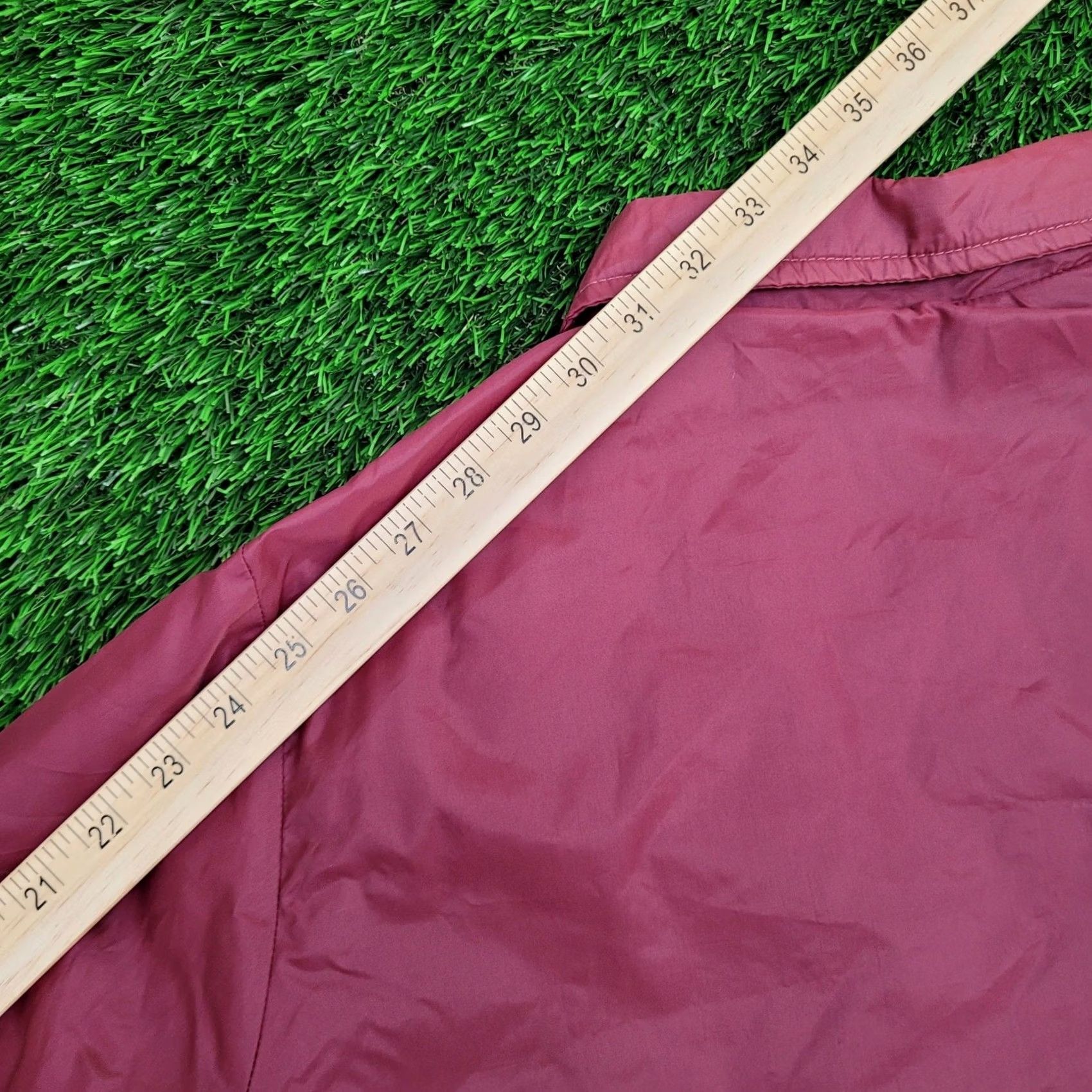 Sears VINTAGE MOD Jacket Medium 22x27 Sherpa-Lined Jacket Red Mens 70s Retro 70s Style Classic Coat Short Length Snap Closure All Seasons Fitted Cuff Baggy Size US M / EU 48-50 / 2 - 4 Thumbnail