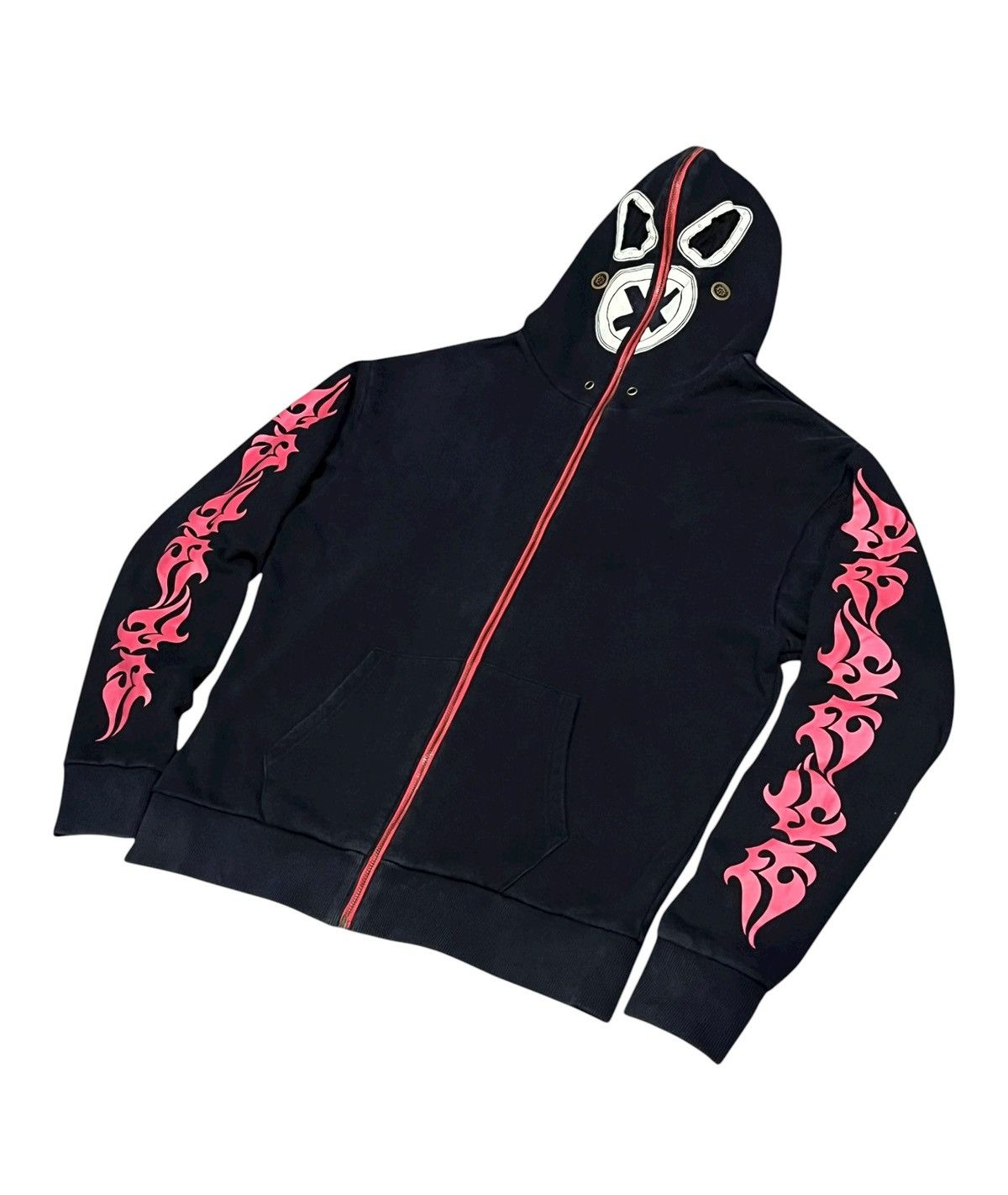 Tribal Streetwear Vintage Milk Tub Mask Full Zip Glow Hoodie Tribal Punk Japan Size US M / EU 48-50 / 2 - 9 Thumbnail