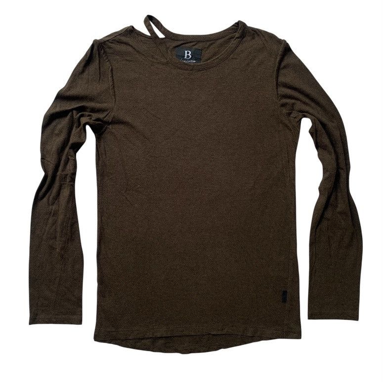 Yohji Yamamoto B yohji yamamoto collar cut it out long sleeve t shirt Size S / US 4 / IT 40 - 1 Thumbnail