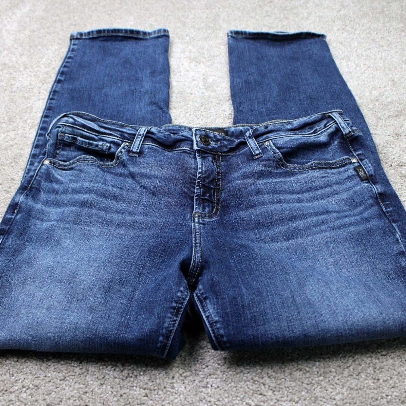 Silver Jeans Co. Silver Jeans Mens 34x31 Blue Suki Straight 5-Pocket Denim Jeans Reach 90s Hip Hop Cowboy Rock Y2K Mens Regular 34x31 Blue Denim Jeans Size US 34 / EU 50 - 2 Thumbnail