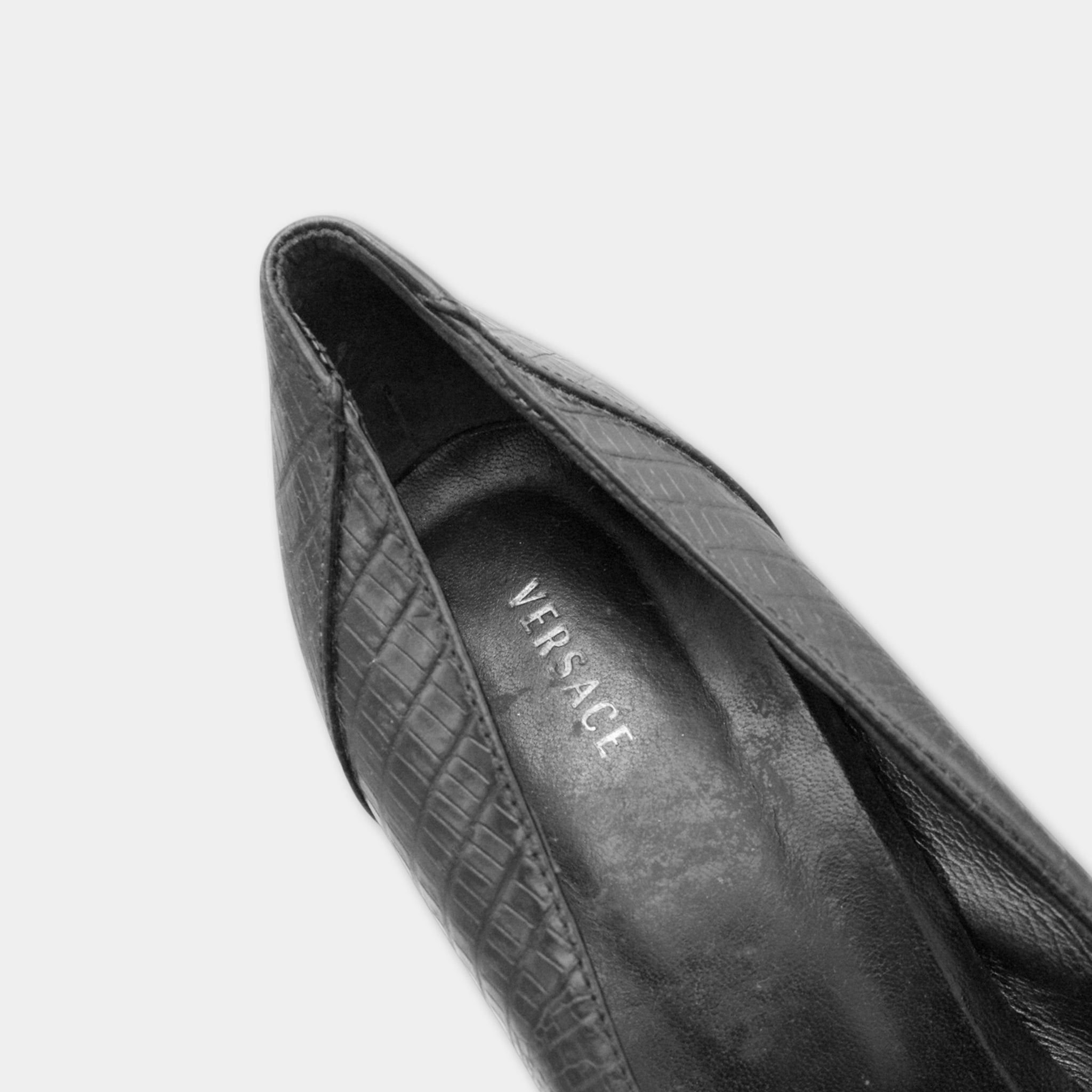 Versace Versace Leather Embossed Heels Size US 9 / IT 39 - 5 Thumbnail