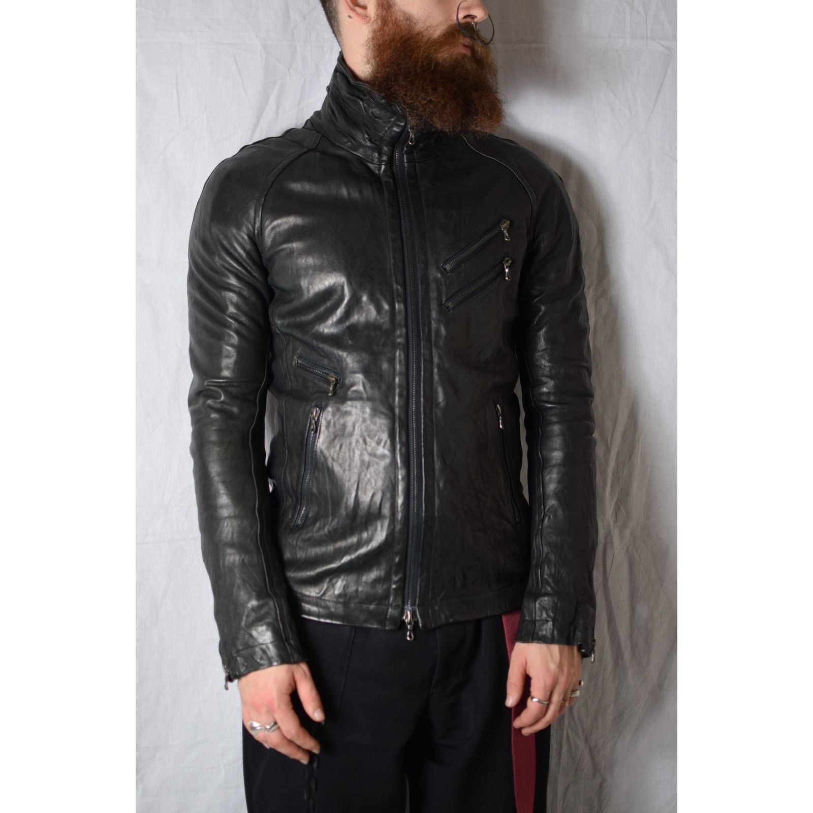 Julius SS08 Jutneck Leather Jacket - 217BLM8