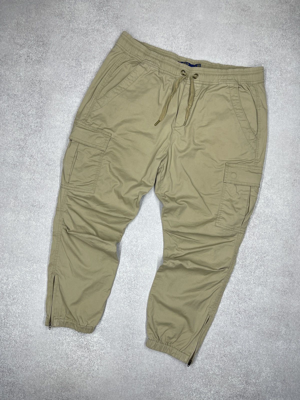 Womens Polo Ralph Lauren Cargo Pants Beige Y2K RUGBY