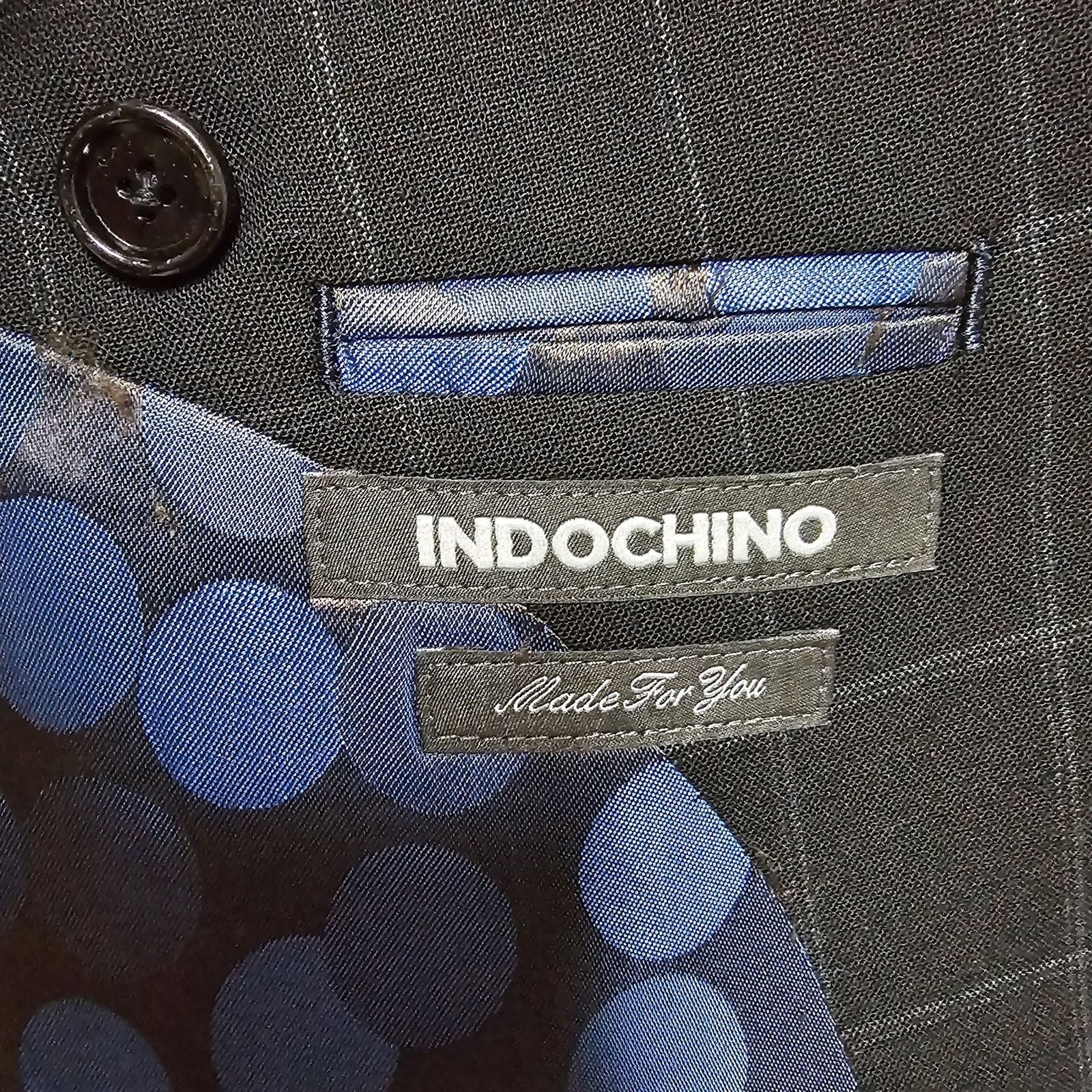 Indochino Indochino Blazer Black Windowpane Blue Circle Lining Sz 38R Size 38R - 6 Thumbnail