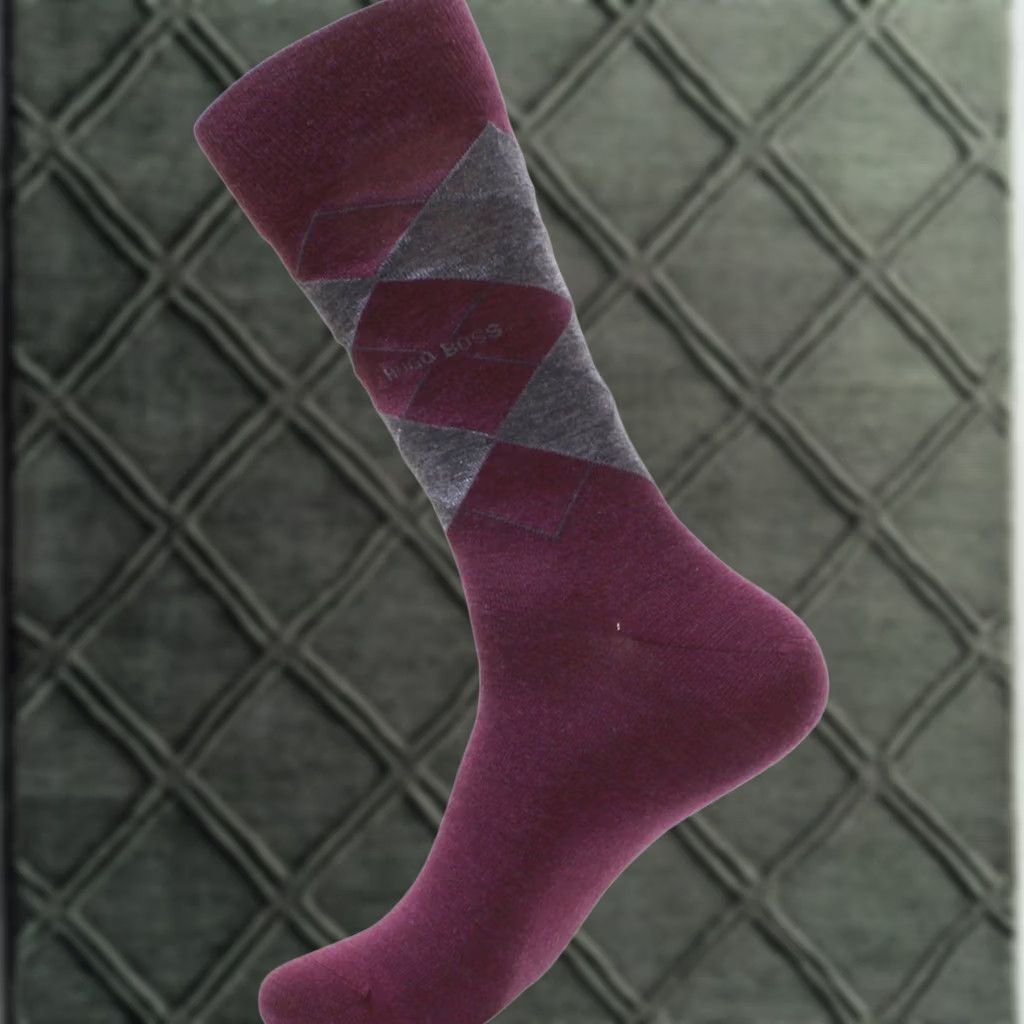 Hugo Boss Hugo Boss Men's John Design Dark Red Fashion Socks Sz: 7-13 (One Size) Size ONE SIZE - 1 Preview