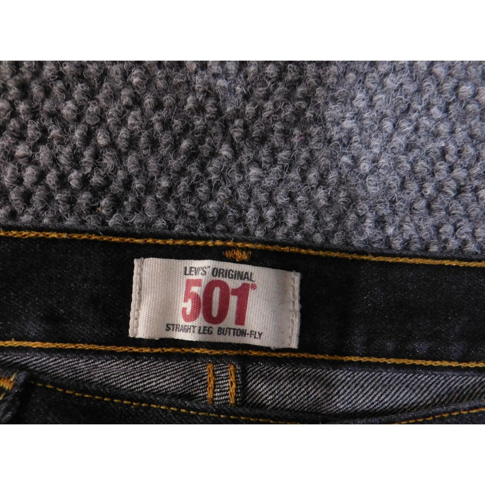 Levi's Levi's 501 Jeans Mens 38x30 Black Denim Straight Leg Button Fly Classic Fit Size US 38 / EU 54 - 5 Thumbnail