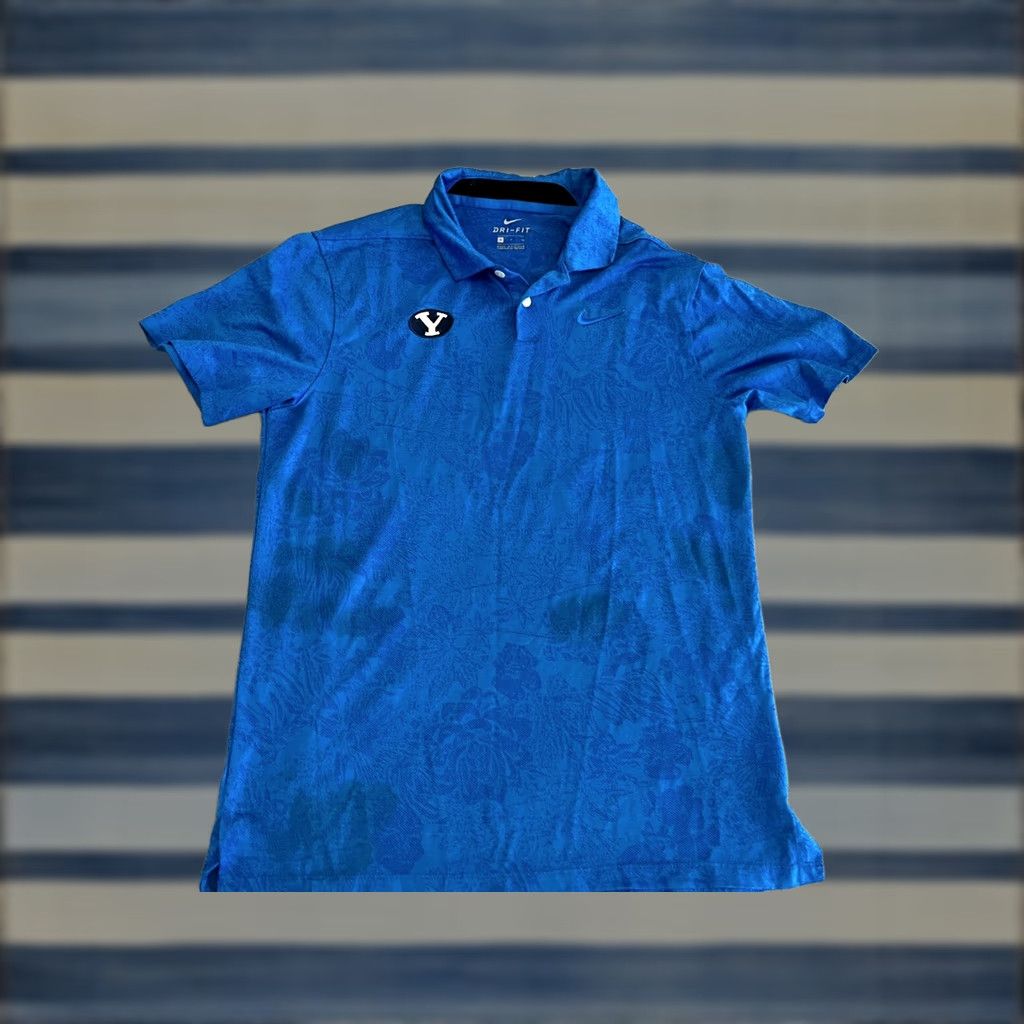 Nike Nike BYU Cougars Polo Shirt Dri-Fit Blue Golf Short Sleeve Size S Men Size US S / EU 44-46 / 1 - 1 Thumbnail