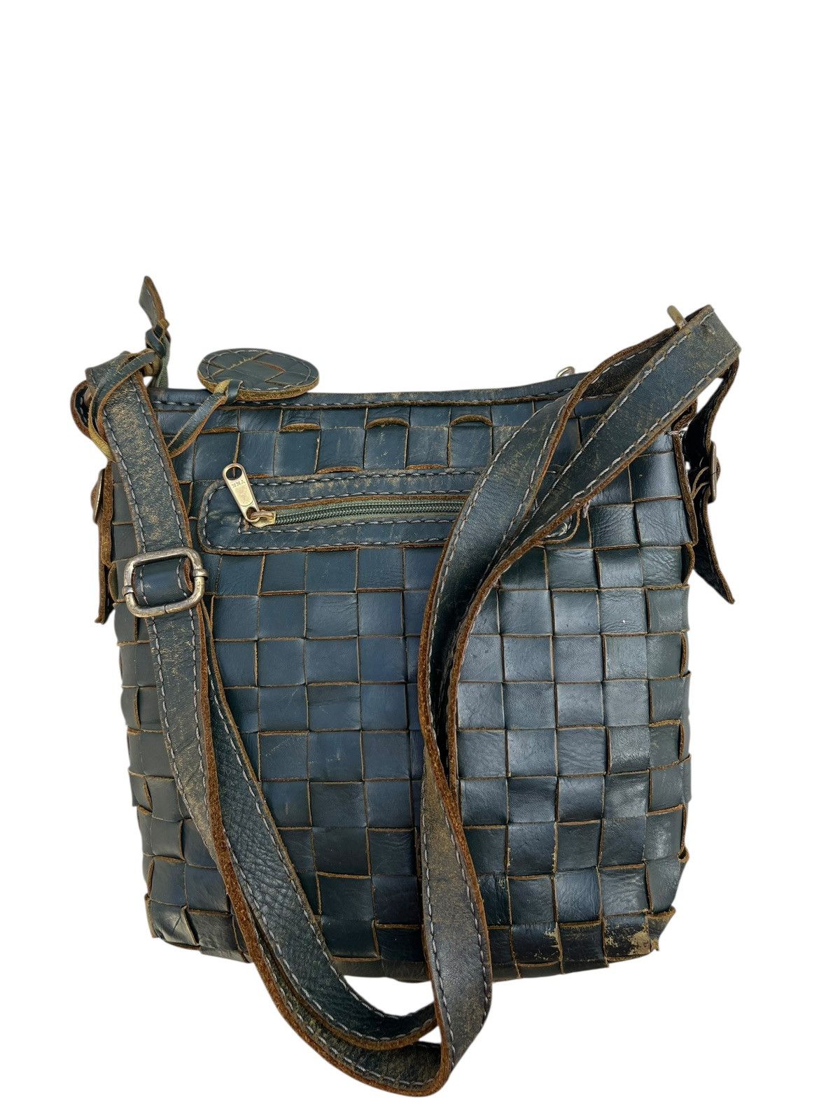 Leather Distressed Patina Intrecciato Leather Bag Zucchero Filato Size ONE SIZE - 11 Thumbnail