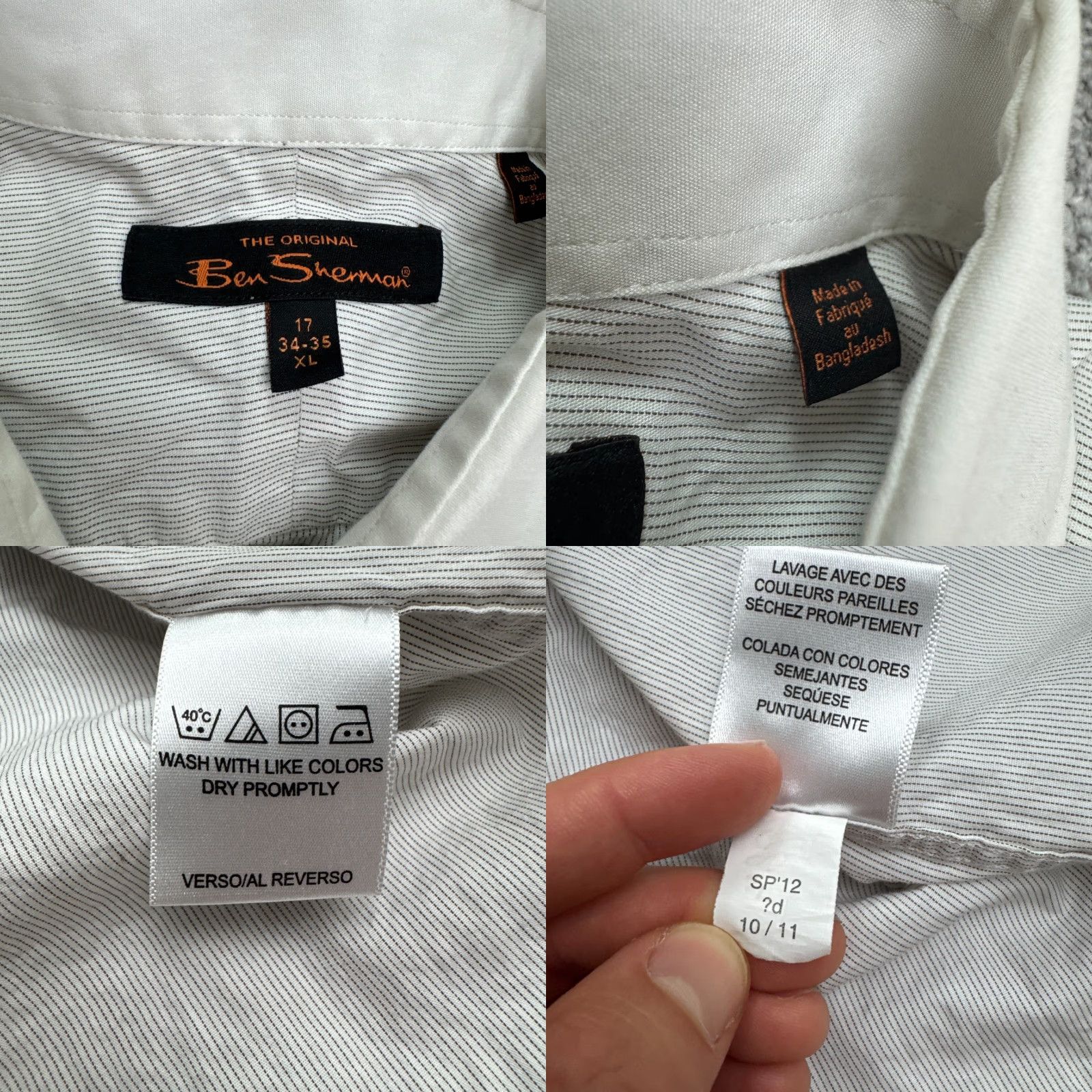 Ben Sherman Ben Sherman Dress Shirt Mens XL 17 34/35 Gray White Pinstripe Casual Workwear Business Shirt Mens XL Gray Pinstripe Size 46R - 8 Thumbnail