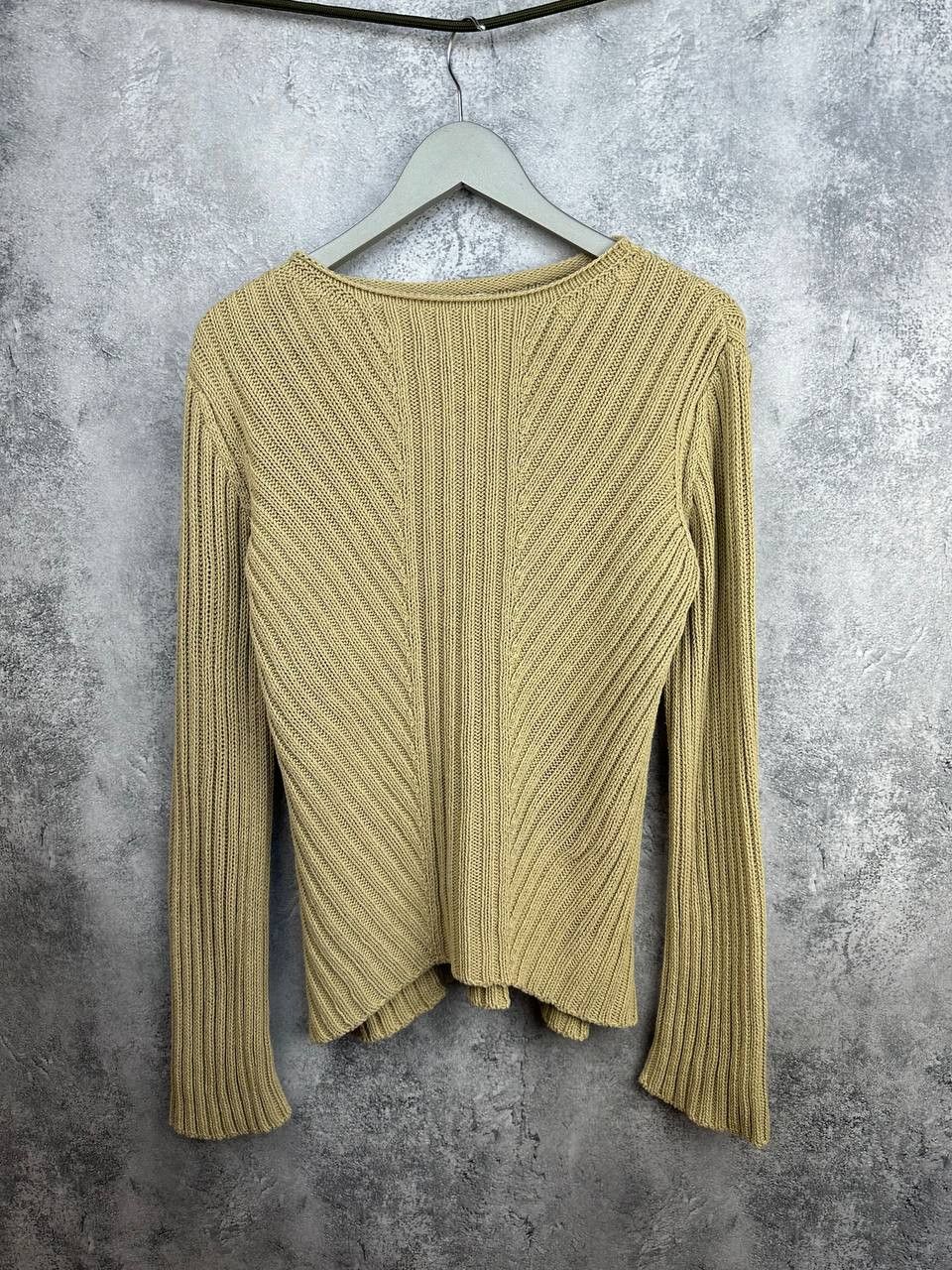 Giorgio Armani Armani Jeans Vintage Ribbed Knit Sweater Beige Round Neck Size L / US 10 / IT 46 - 1 Thumbnail