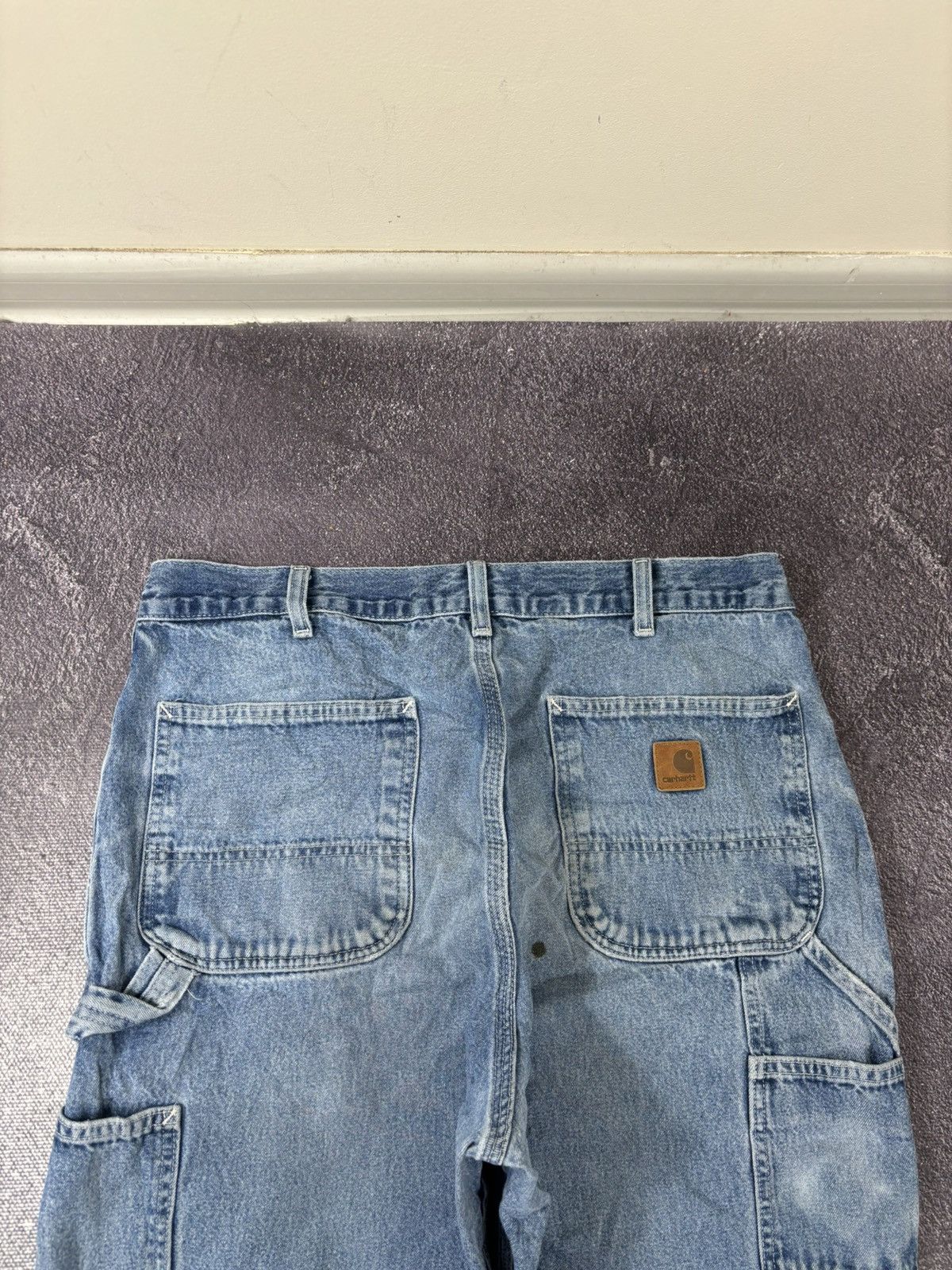 Carhartt Vintage Carhartt Dungaree Fit Faded Blue Denim Baggy Jeans Size US 35 - 7 Thumbnail