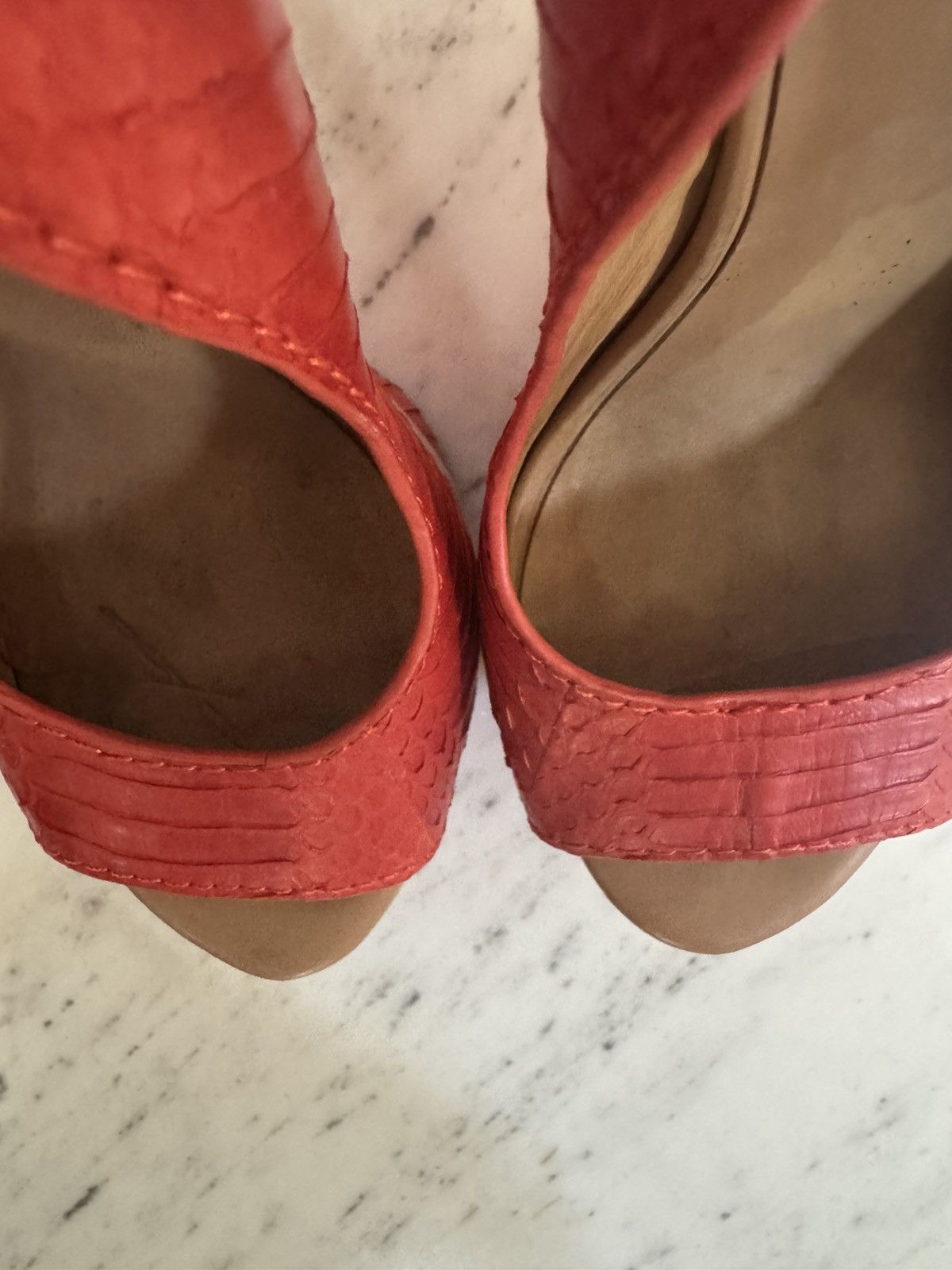 Designer × L.A.M.B. L.A.M.B leather red platform heels Size US 6.5 / IT 36.5 - 2 Thumbnail
