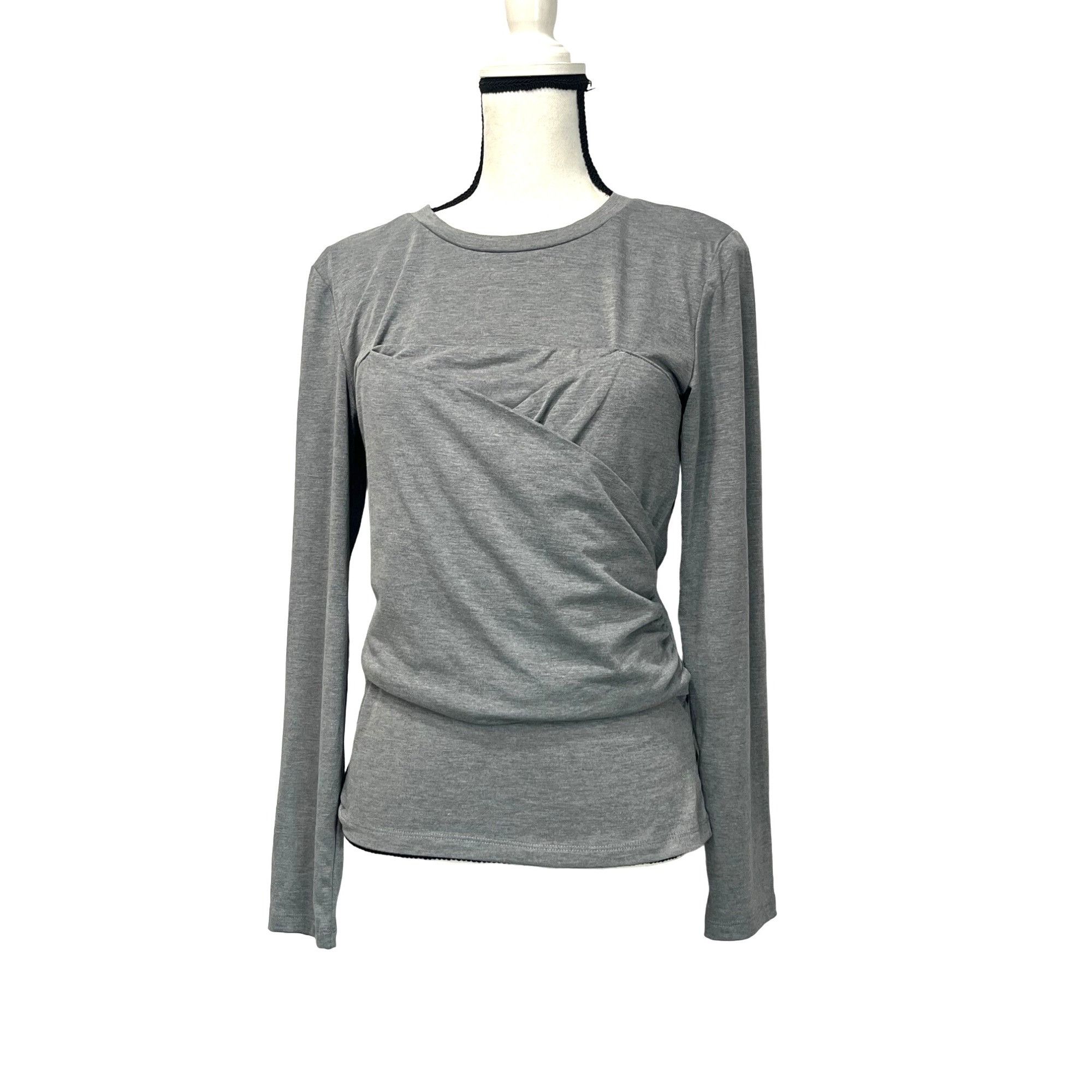 Other Vero Moda Nelly Ruched Knit Top, Heather Gray, Sz. L Size L / US 10 / IT 46 - 1 Thumbnail