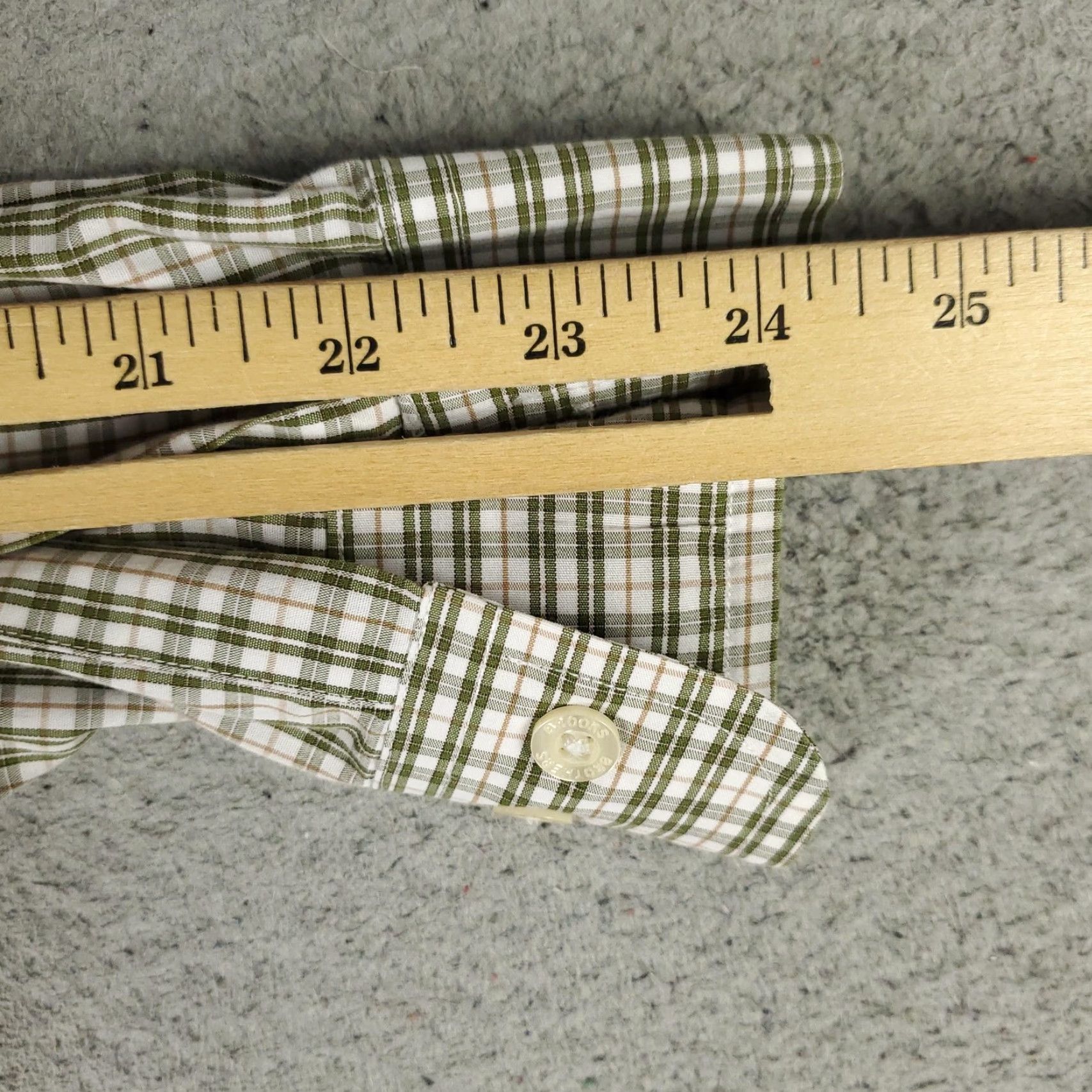 Brooks Brothers VINTAGE Brooks Brothers Shirt Men Small Plaid Cotton Slim Fit Button-Down Non-Iron Dress Shirt Size 36R - 6 Thumbnail