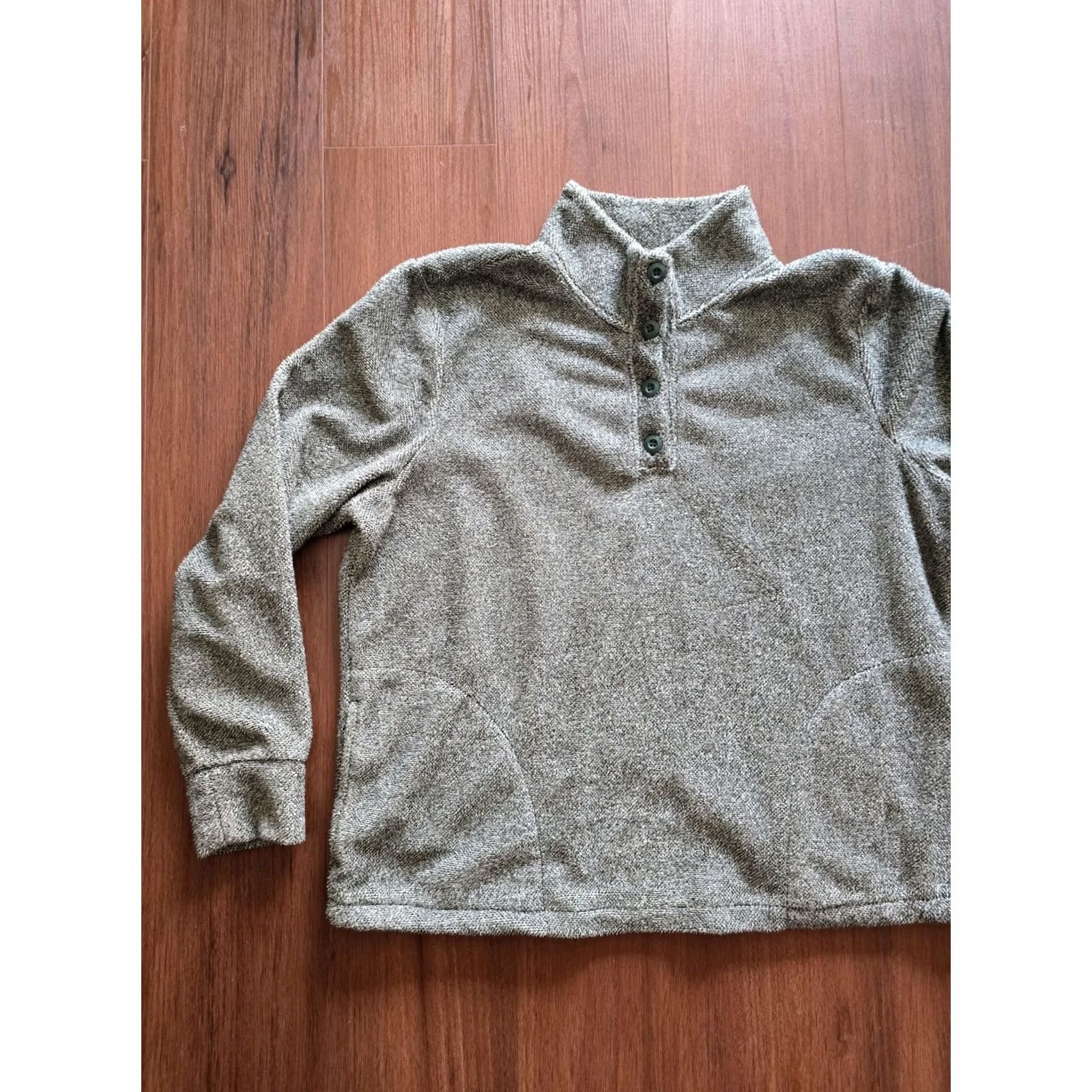 Eddie Bauer Eddie Bauer Pullover Womens XL Green Fleece Size Button Pockets Cozycore Size XL / US 12-14 / IT 48-50 - 2 Thumbnail